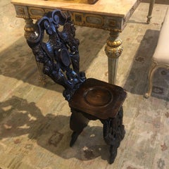 Mid-19th Century Italian Intricately Carved Occasional Chair in Solid Wood