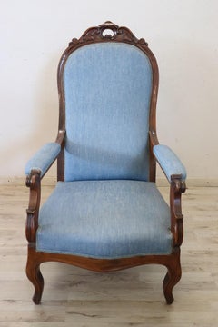 Mid 19th Century Italian Louis Philippe Antique Armchair