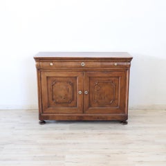 Mid 19th Century Italian Louis Philippe Antique Buffet in Walnut, Restored