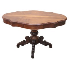 Mitte 19. Jahrhundert Italienisch Louis Philippe Antike Nussbaum Pedestal Tisch