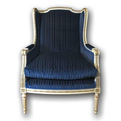 Mid-19th Century Italian Louis XVI Style Painted Polpar Wood Wing Chairs