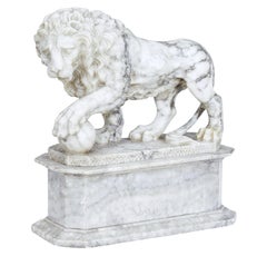 Mid 19th Century Italian Marble Statue of a Lion