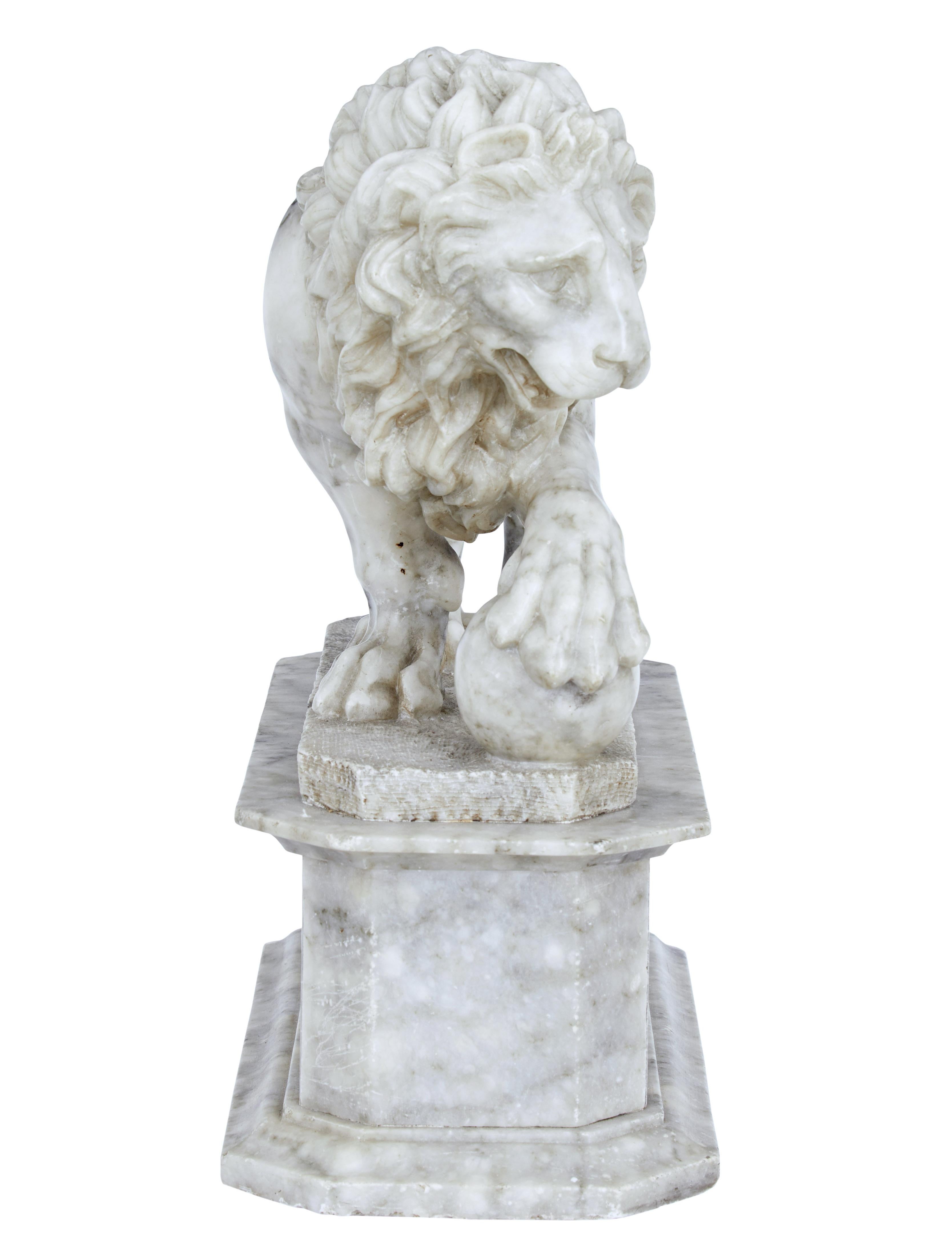 marble statue of a lion