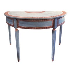 Mid-19th Century Italian Pair of Painted Neoclassical Style Console Tables