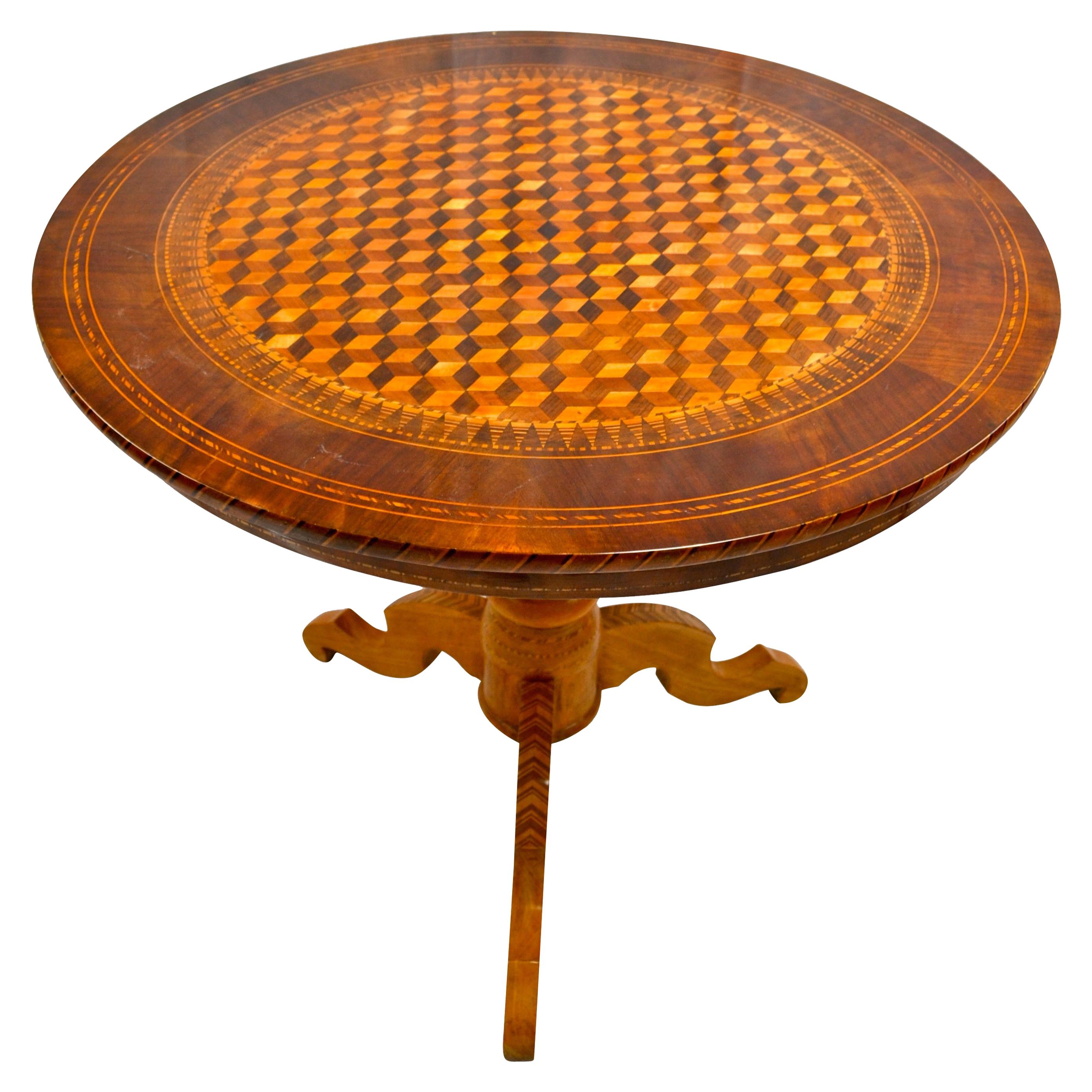 Mid-19th Century Italian Sorrento Center Table For Sale