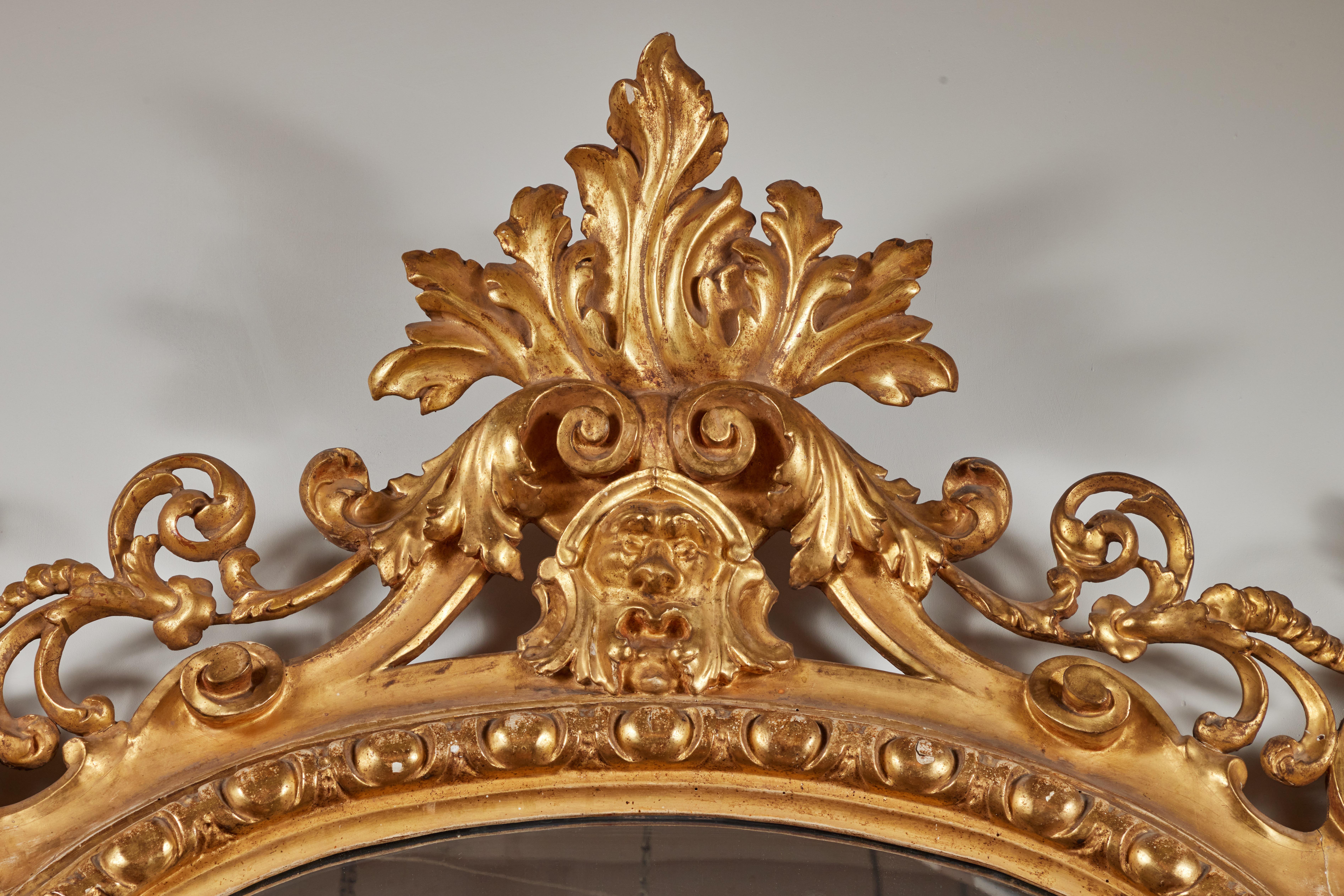 Wood Mid-19th Century, Italian Wall Mirror For Sale