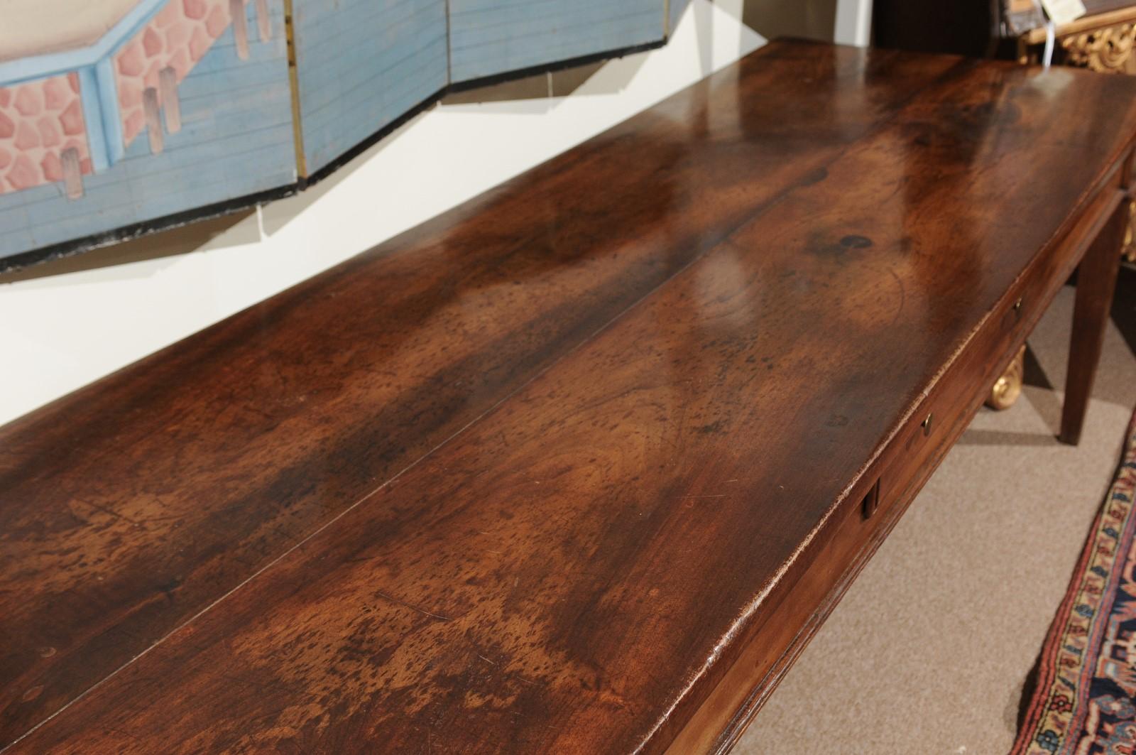 Mid-19th Century Italian Walnut Console/Dining Table For Sale 6