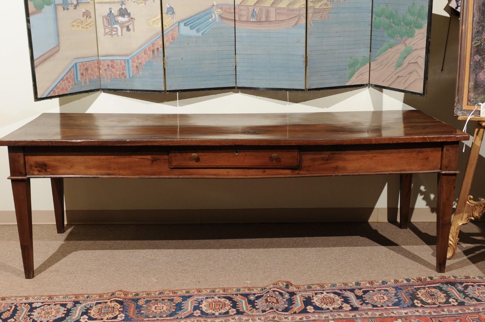 Mid-19th Century Italian Walnut Console/Dining Table In Good Condition For Sale In Atlanta, GA