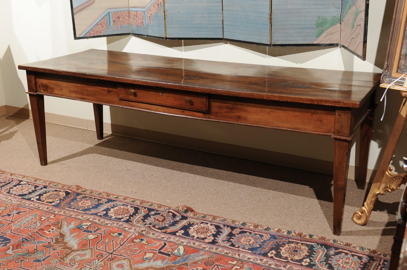 Mid-19th Century Italian Walnut Console/Dining Table For Sale 1