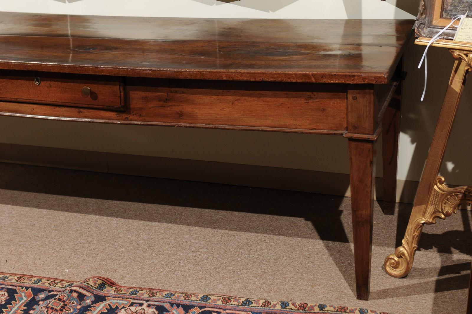 Mid-19th Century Italian Walnut Console/Dining Table For Sale 2