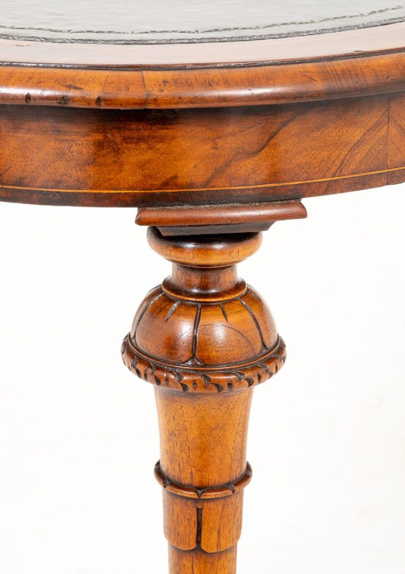 Leather Mid-19th Century Ladies Walnut Writing Table