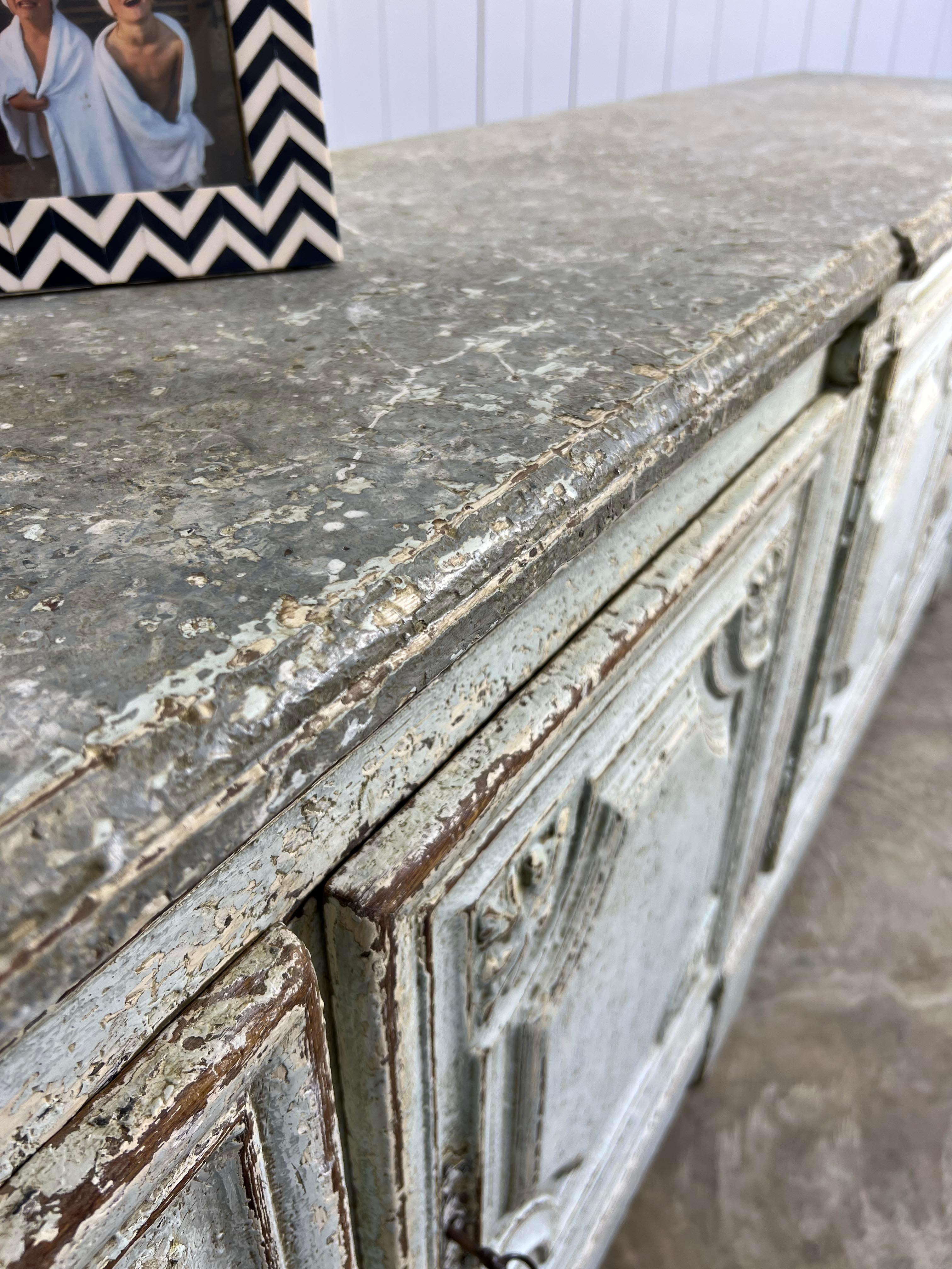 Louis XVI Mid 19th Century Large Flemish Re-painted Sideboard