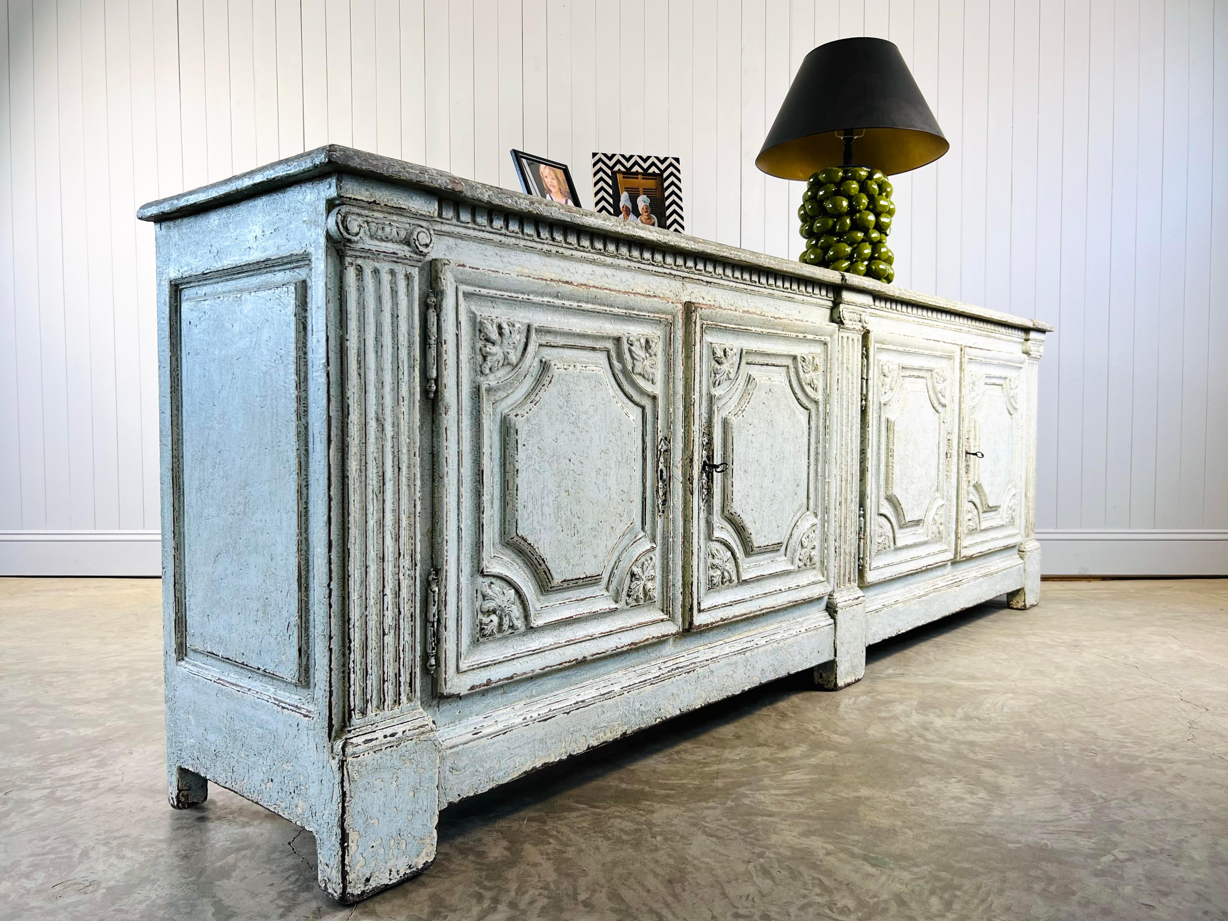 Mid 19th Century Large Flemish Re-painted Sideboard In Good Condition In Cirencester, GB