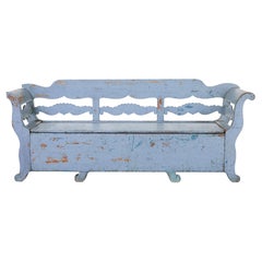 Mid 19th century large hand painted Swedish bench