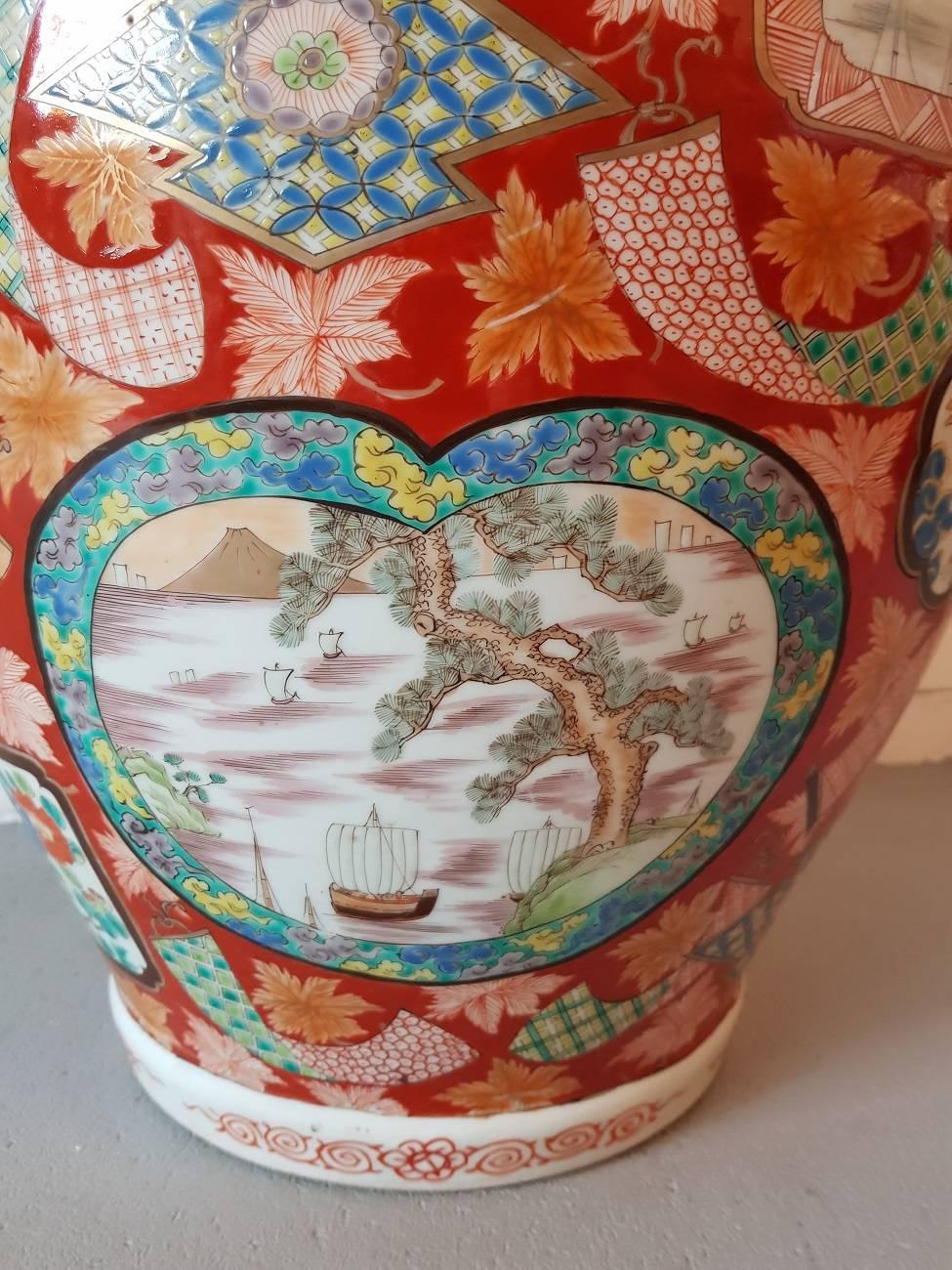 Porcelain Mid-19th Century Large Model Japanese Imari Style Art Vase