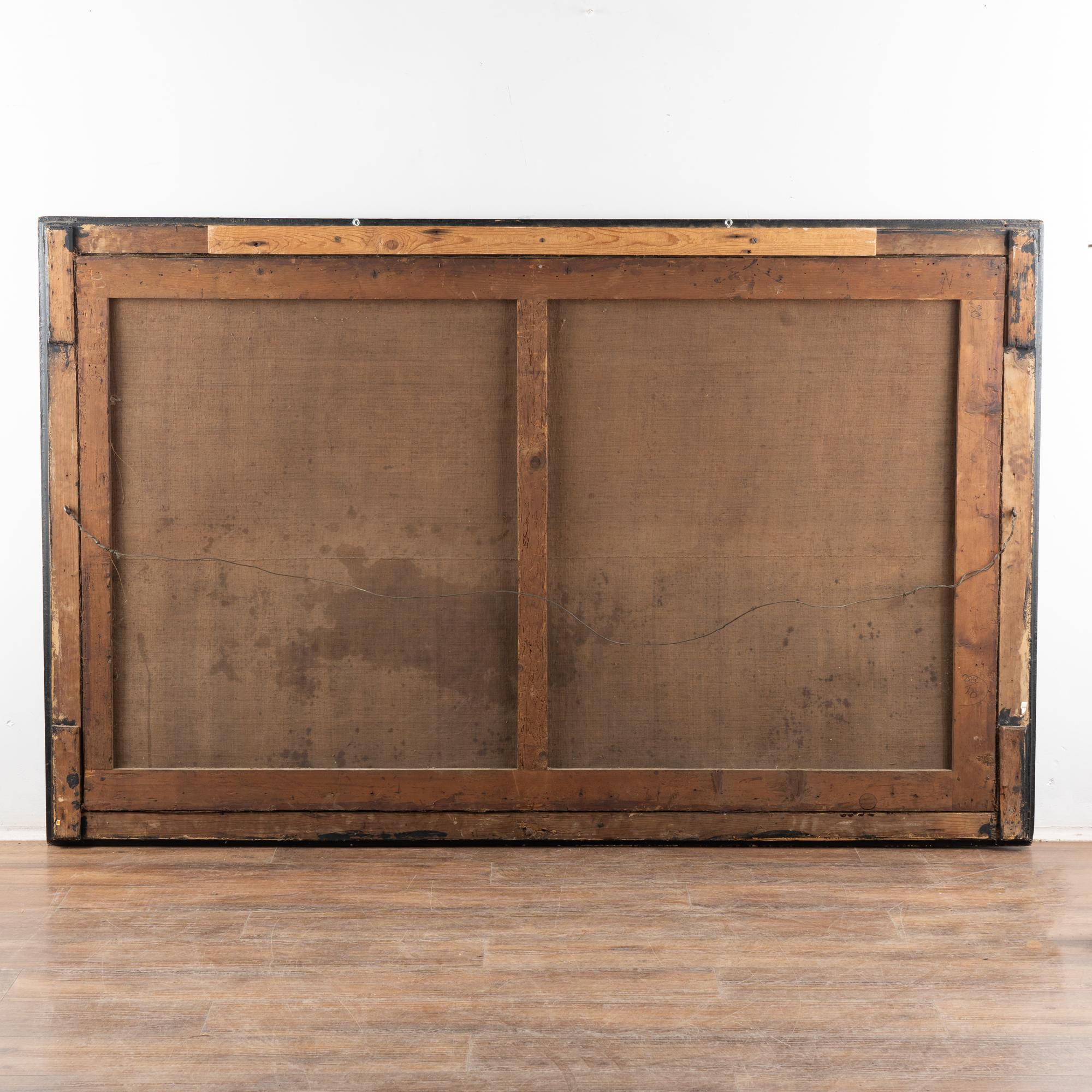 Grande peinture originale sur toile du milieu du 19e siècle représentant une scène de bataille en vente 7
