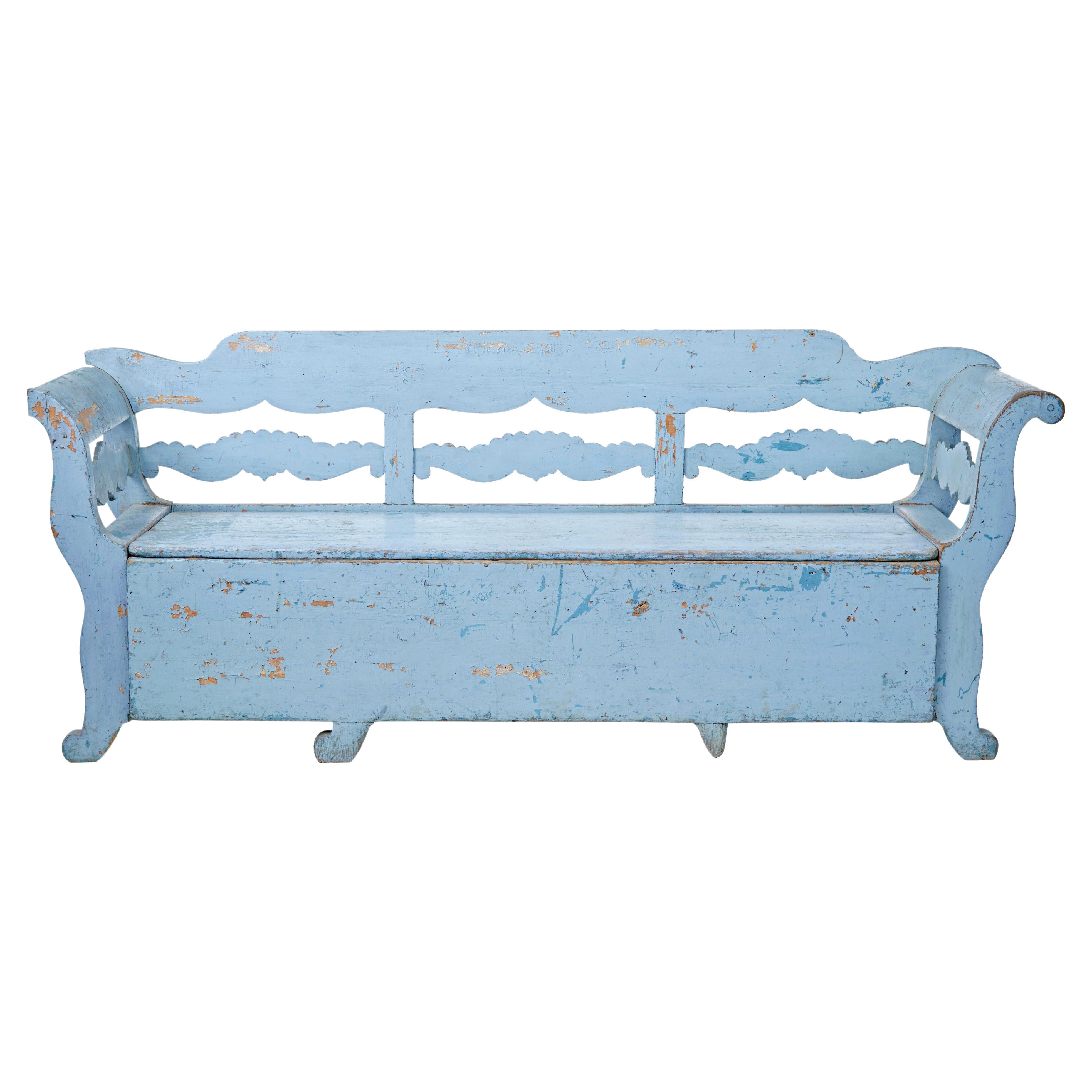 Mid-19th Century Large Painted Swedish Bench Daybed For Sale