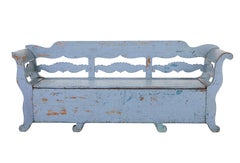 Mid 19th century large painted Swedish bench