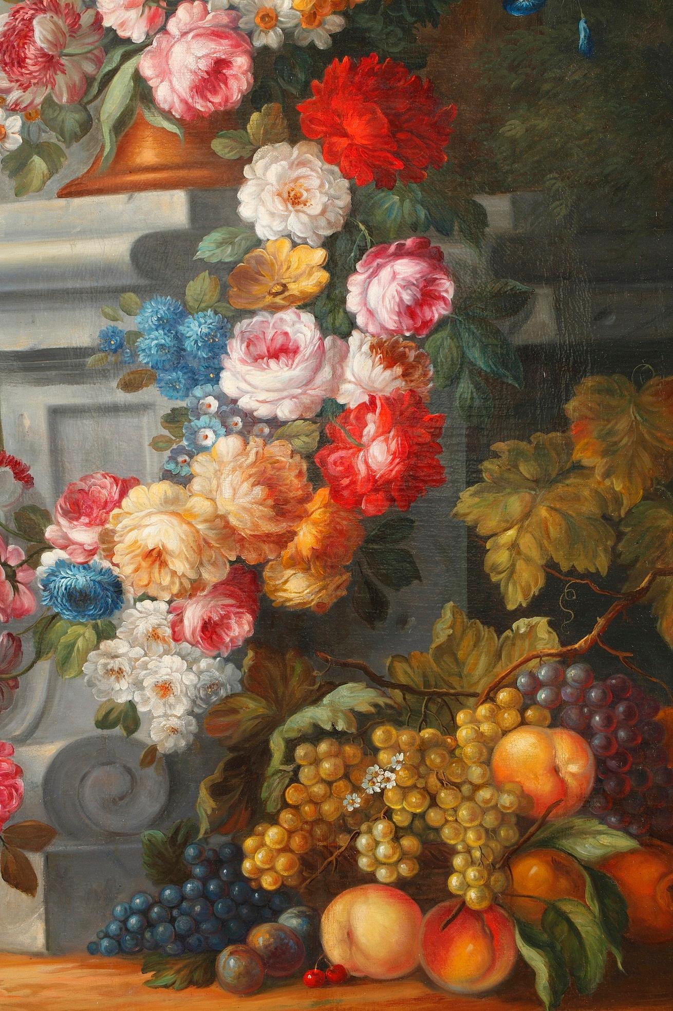 Mid-19th Century Large Painting Still Life After Gaspare Lopez 11