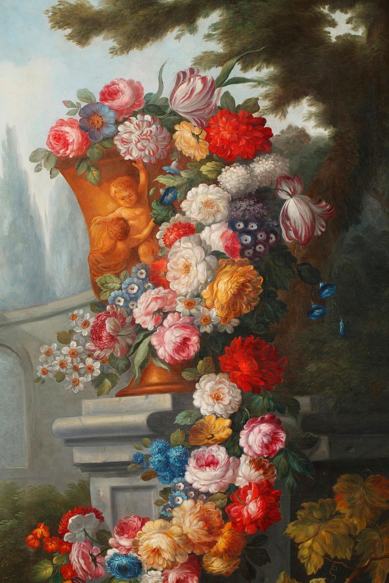Mid-19th Century Large Painting Still Life After Gaspare Lopez 12
