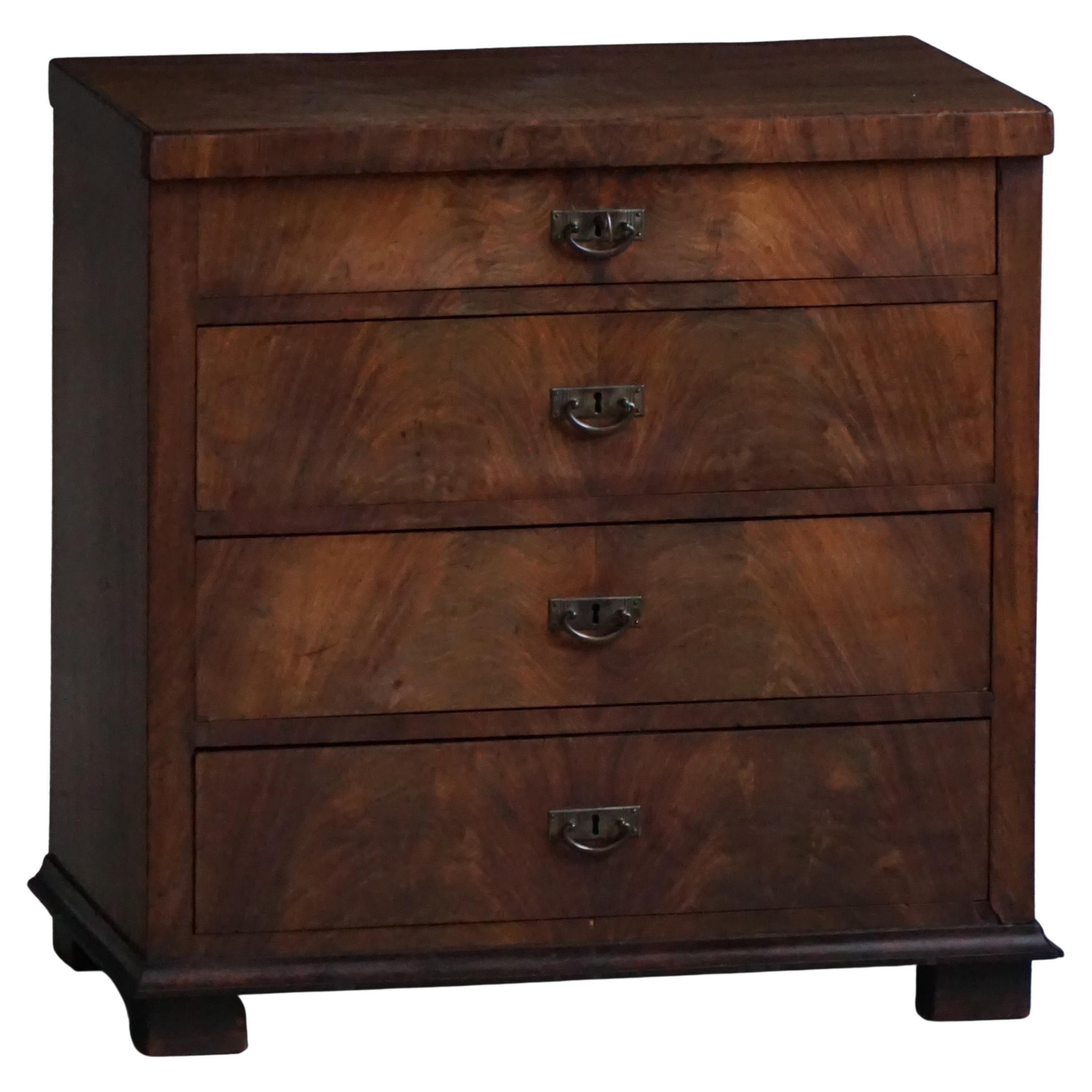 Mid-19th Century, Late Empire Mahogany Chest of Drawers with Four Drawers, 1840s