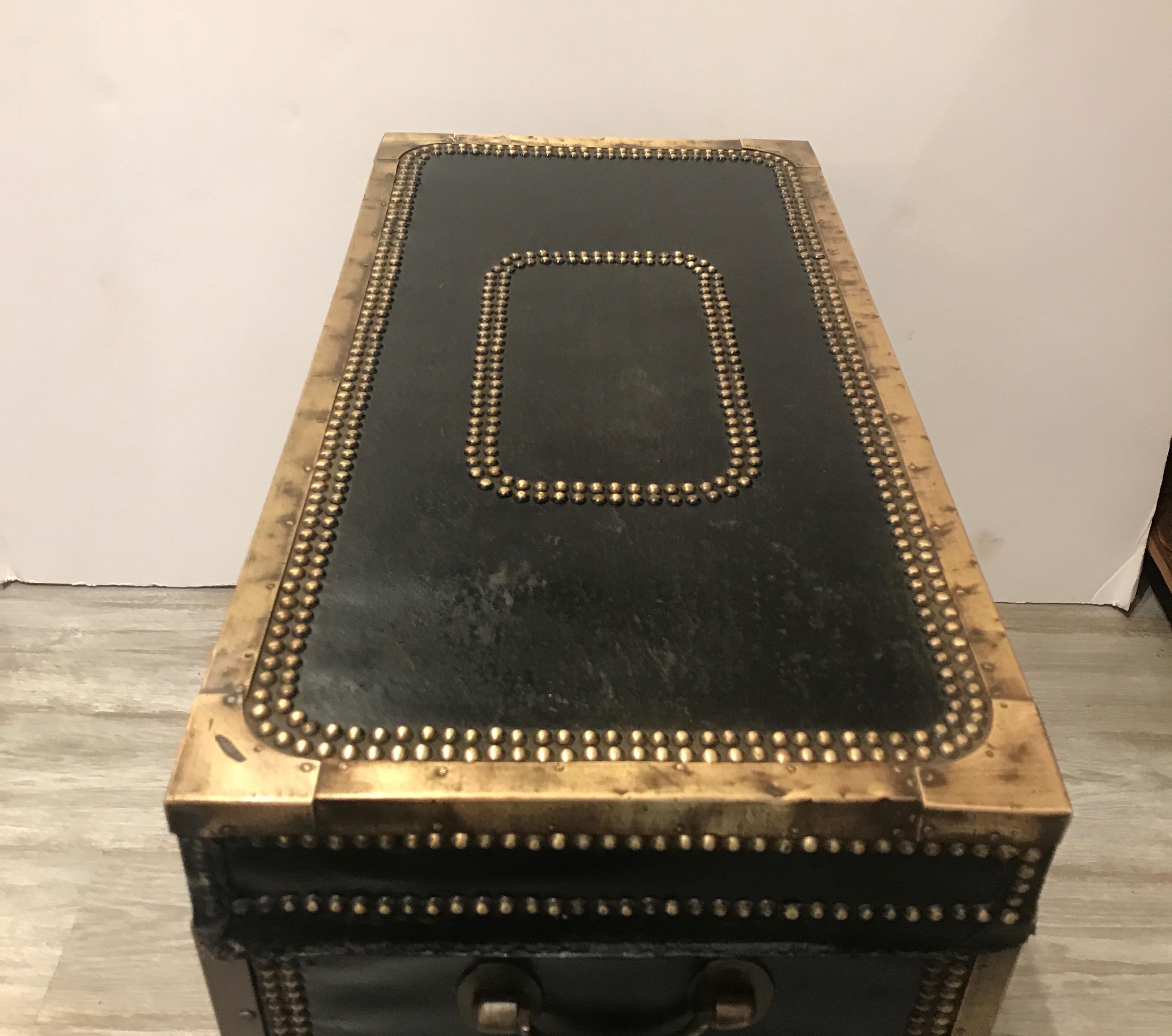 Mid-19th Century Leather and Brass Mounted Box on Stand 6
