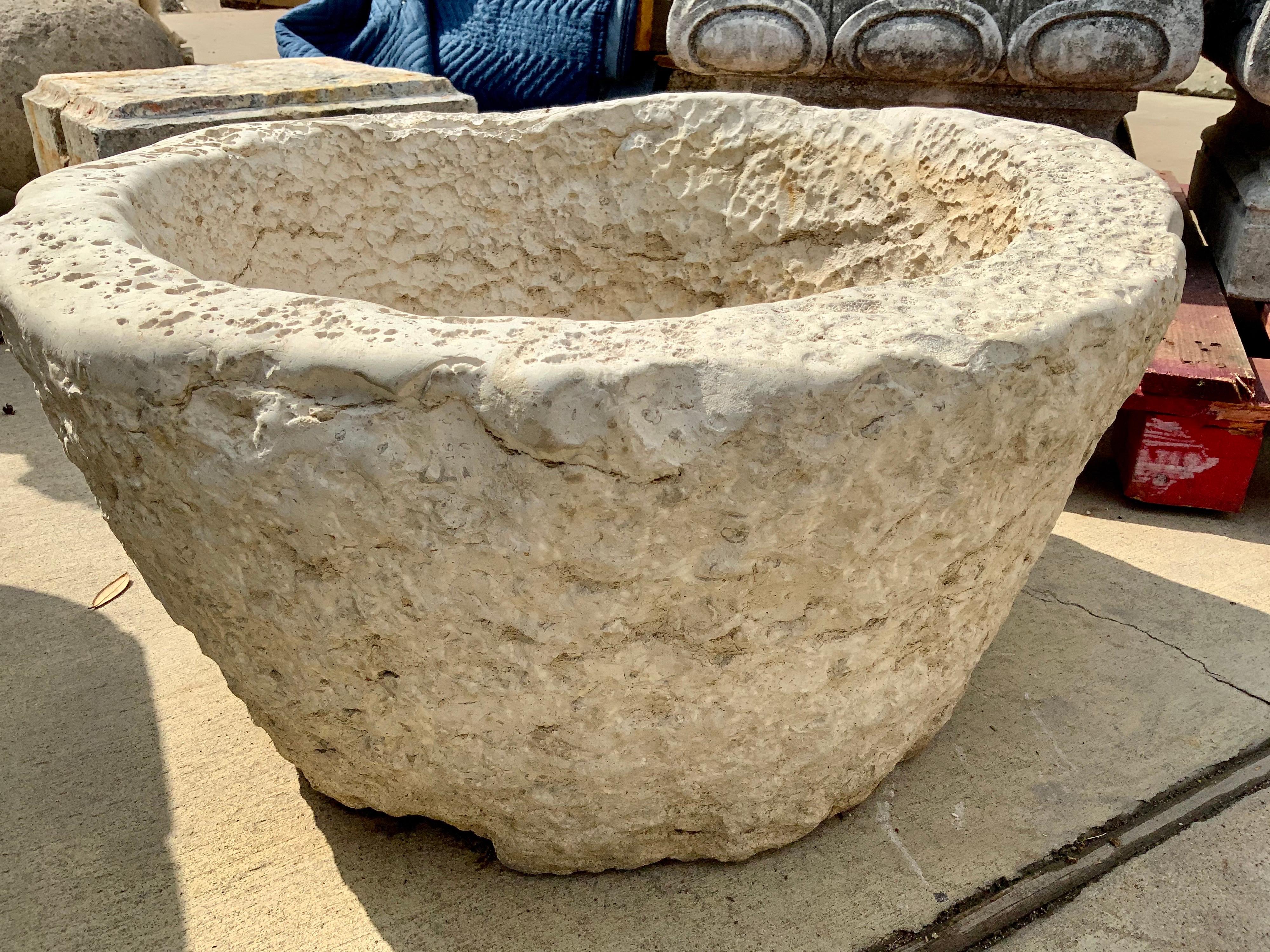 French Mid-19th Century Limestone Planter from France