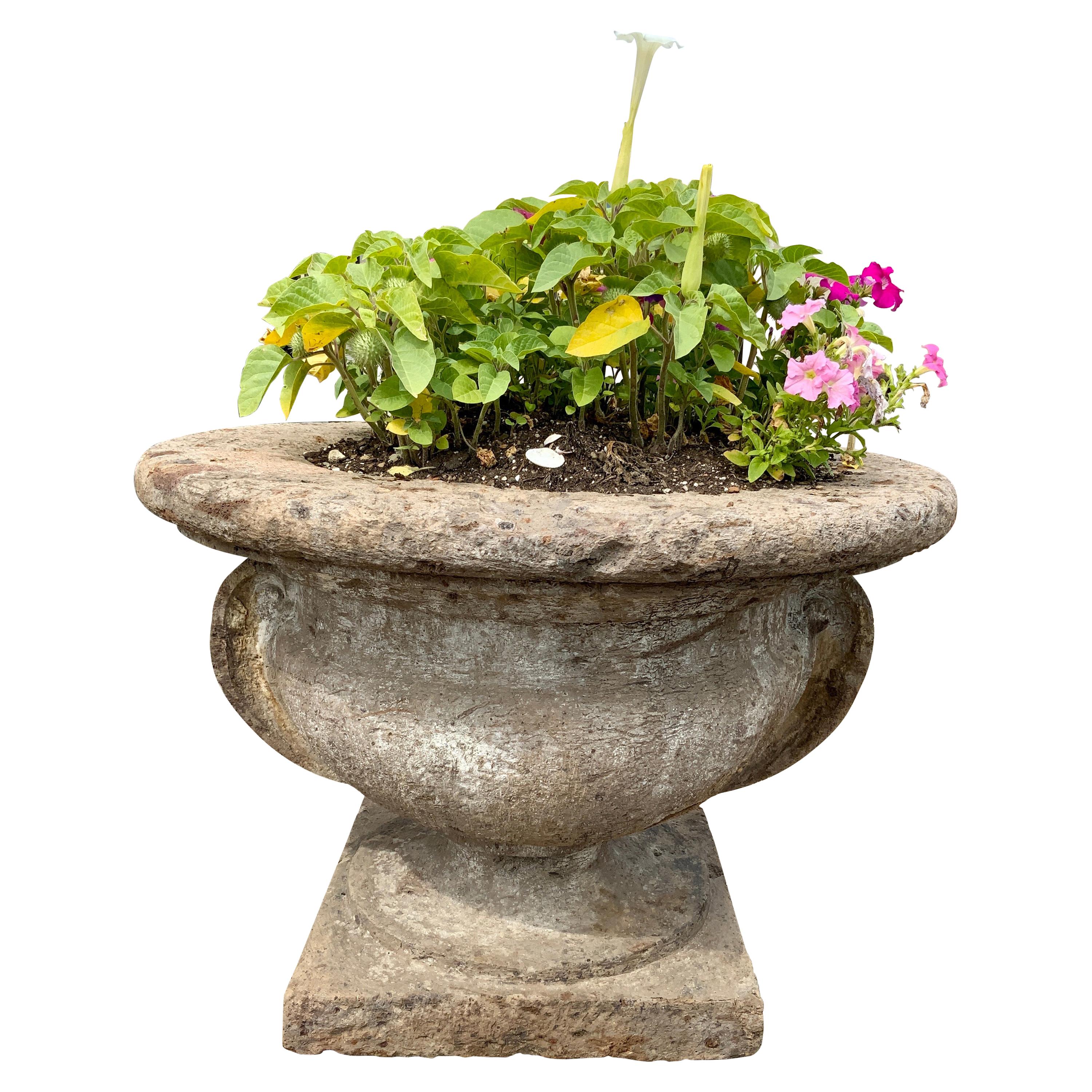 Mid-19th Century Limestone Planter from France