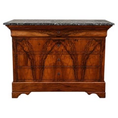 Mid-19th Century Louis-Philippe Chest of Drawers in Walnut Burl – Loire Valley