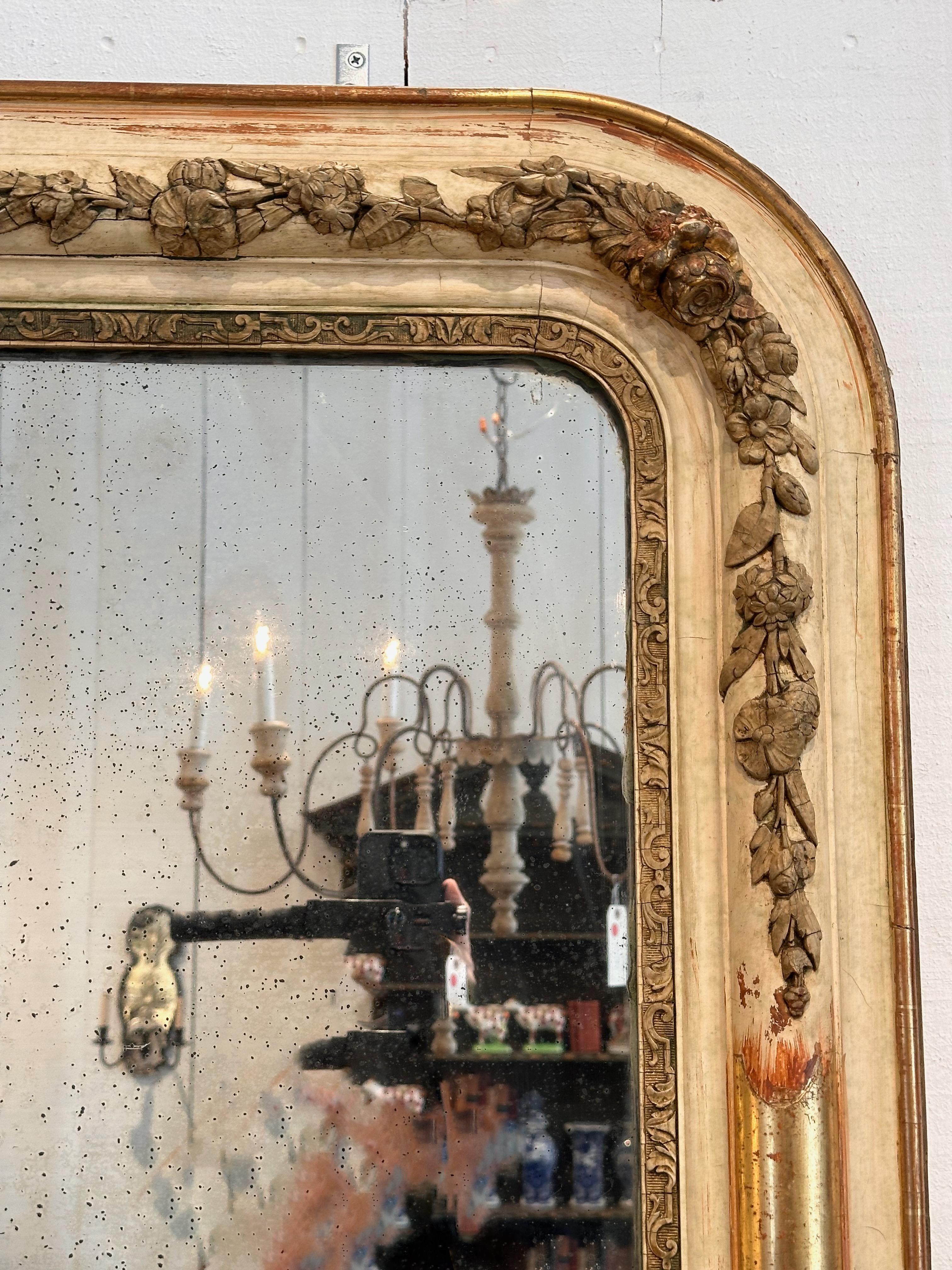 Miroir Louis Phillippe Napoléon III du milieu du 19ème siècle Bon état - En vente à Charlottesville, VA