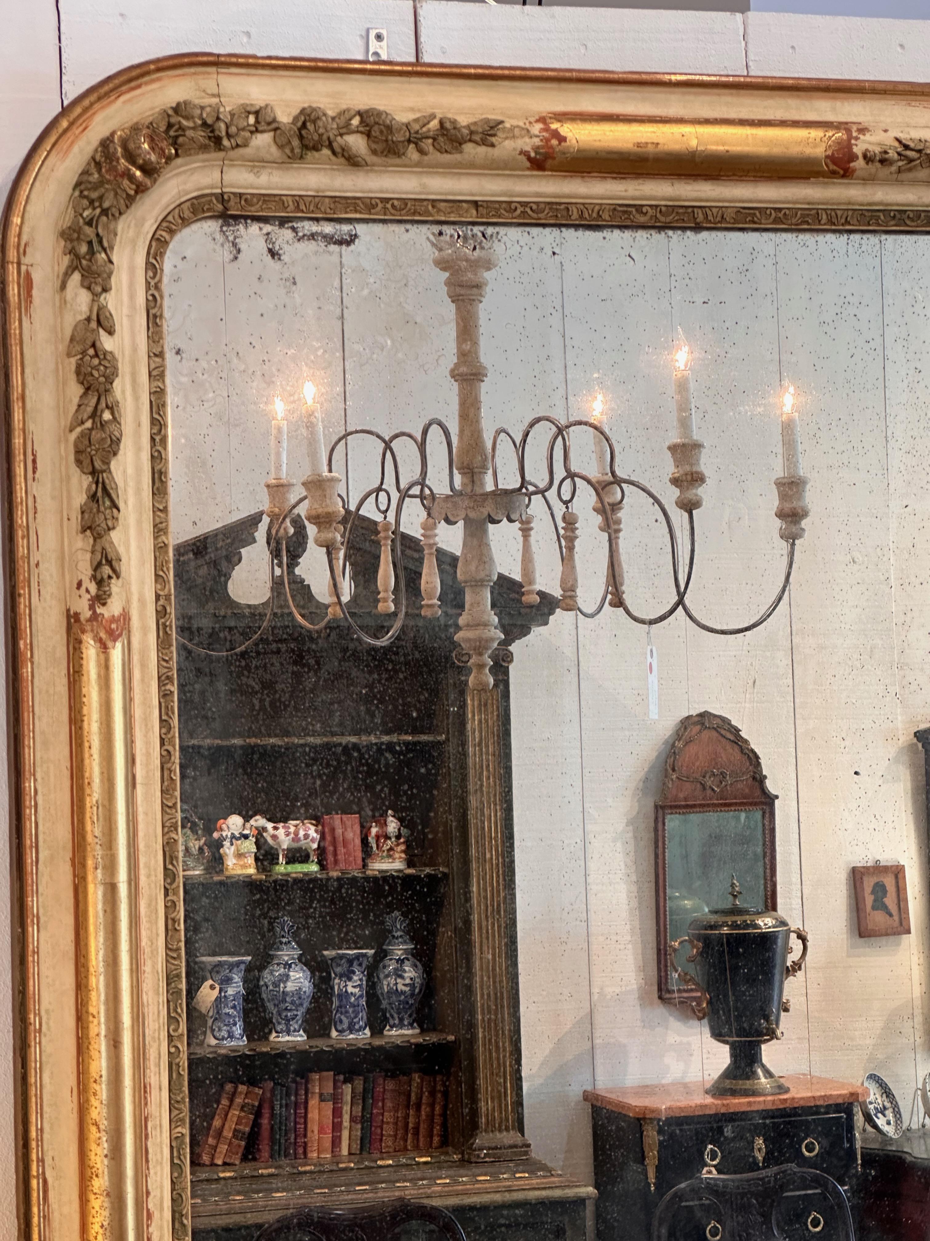 Giltwood Mid 19th Century Louis Phillippe Napoleon III Mirror For Sale