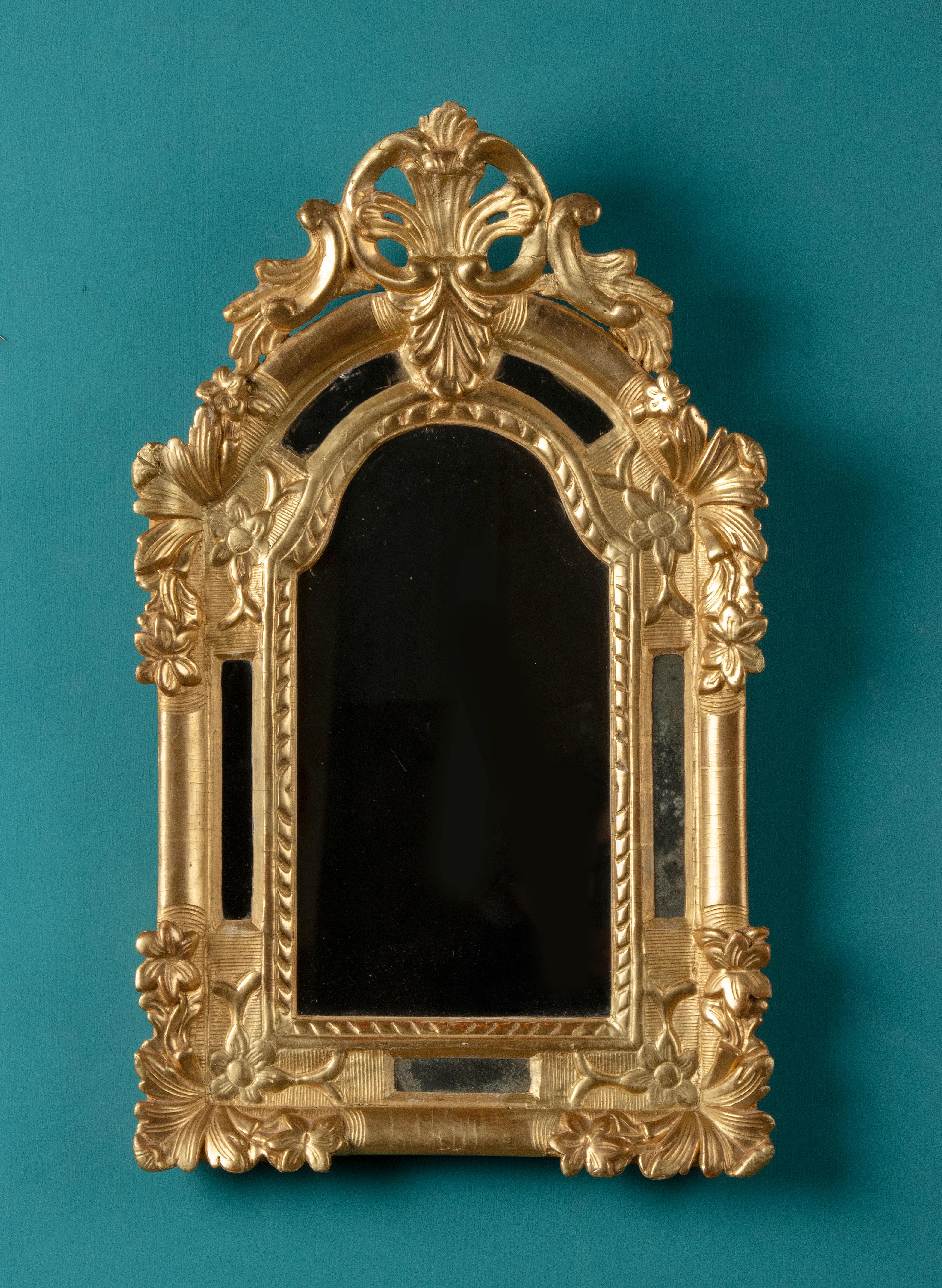 Mid 19th Century Louis XV Style Gold Leaf Wooden Carved Mirror 12