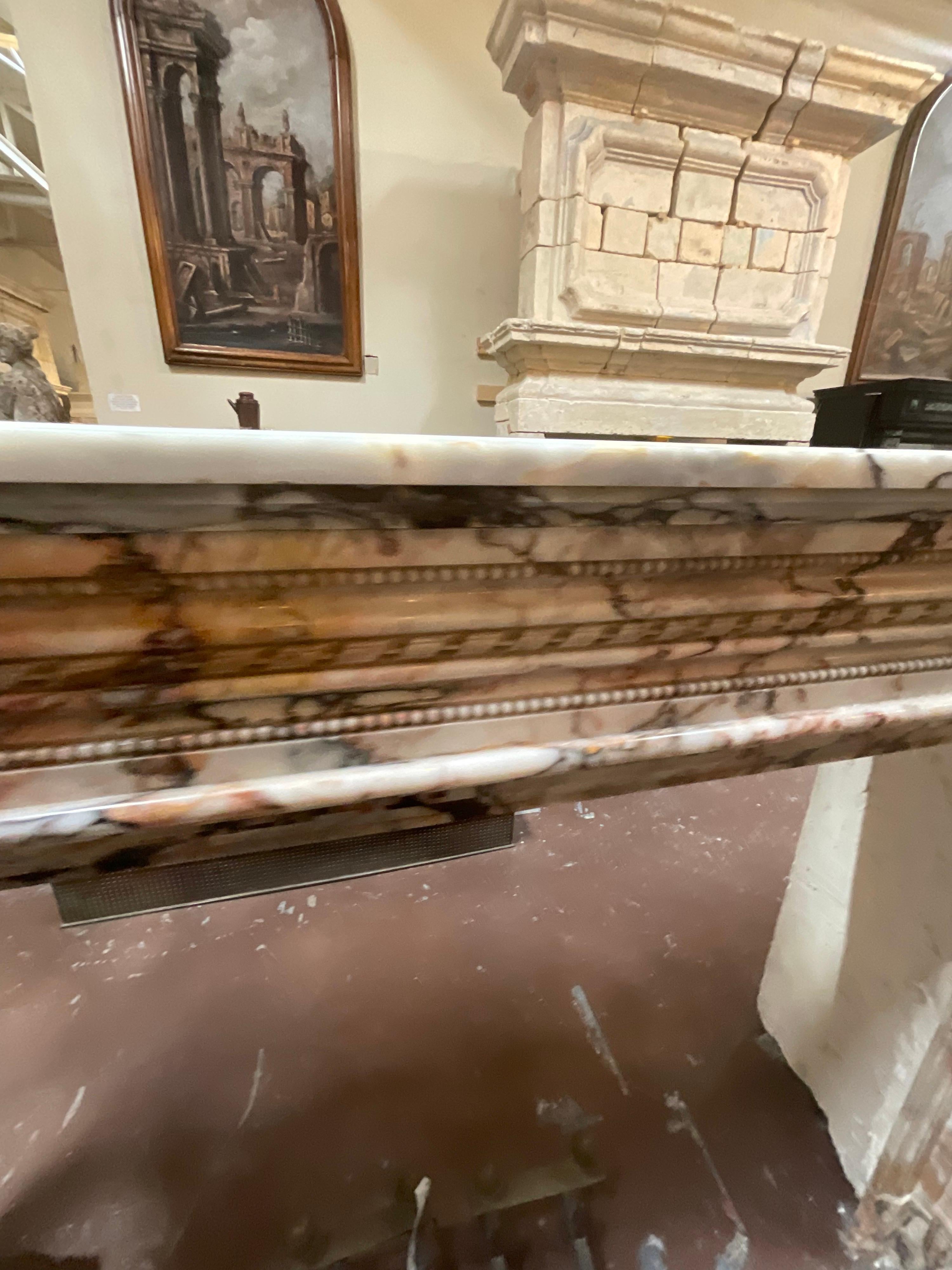 Mid 19th Century Louis XVI Breccia Marble Mantel In Good Condition For Sale In Dallas, TX