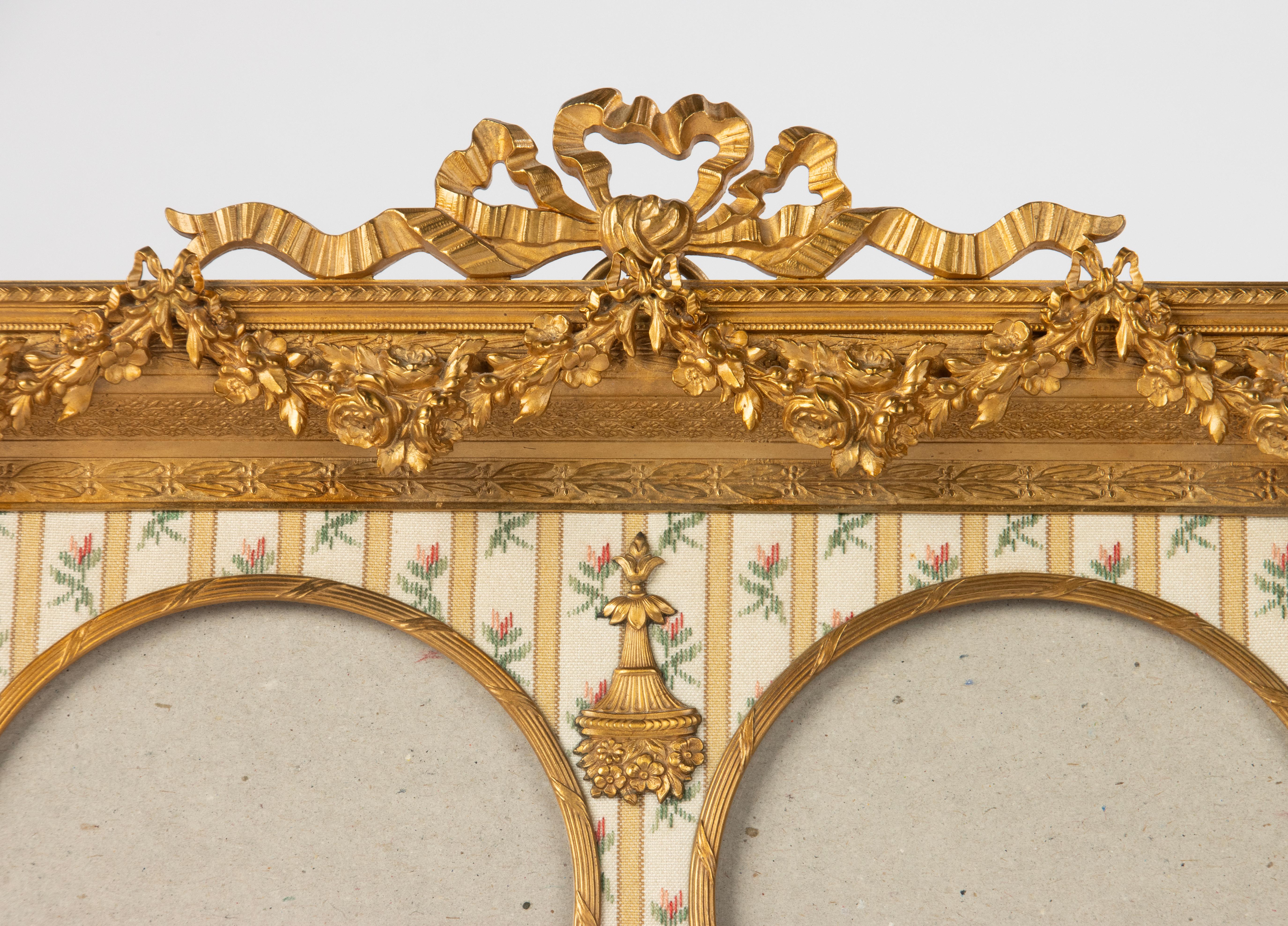 French Mid 19th Century Louis XVI Ormolu Bronze Duo Picture frame - Napoleon III