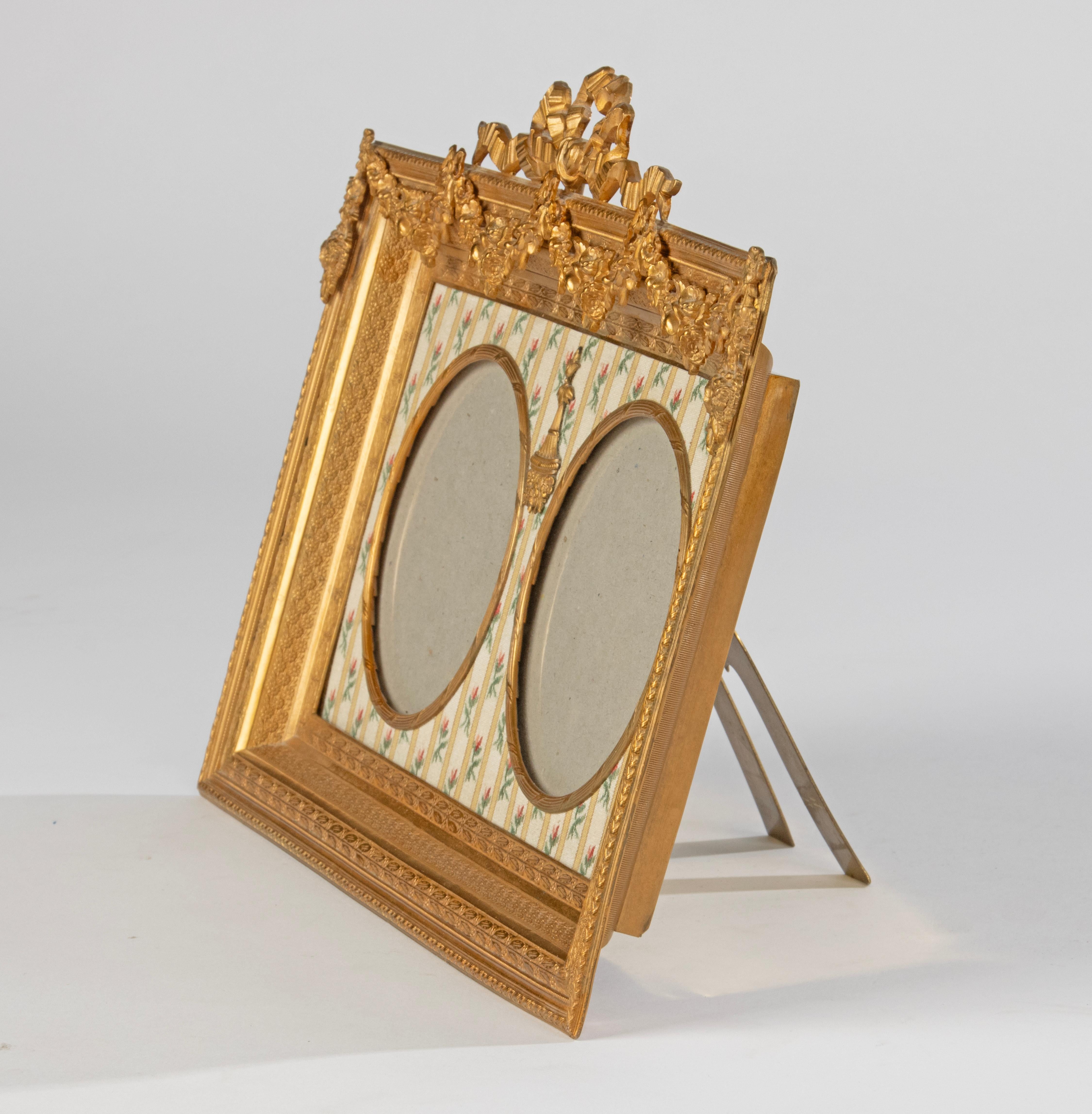 Brass Mid 19th Century Louis XVI Ormolu Bronze Duo Picture frame - Napoleon III