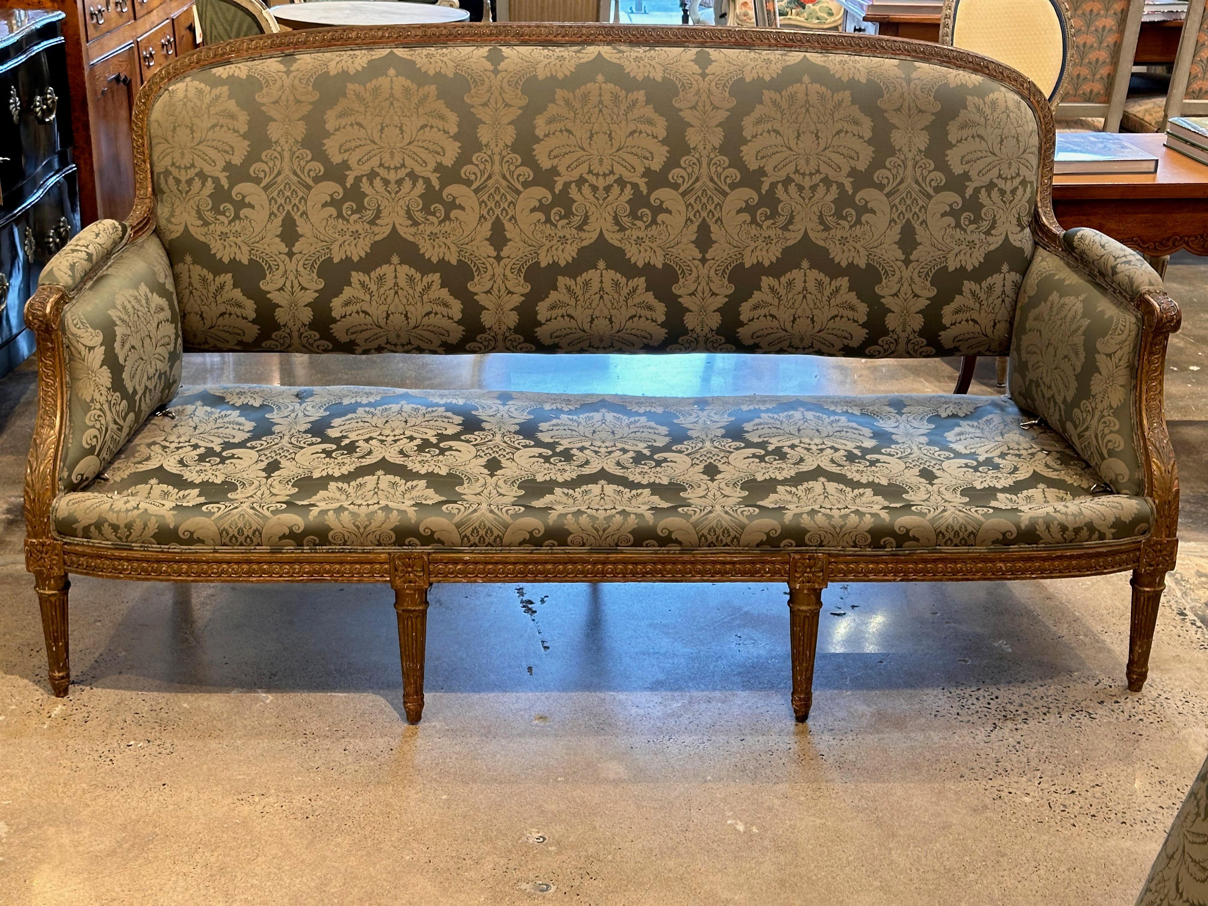 This beautiful French settee is ready for your home. Beautiful and comfortable.