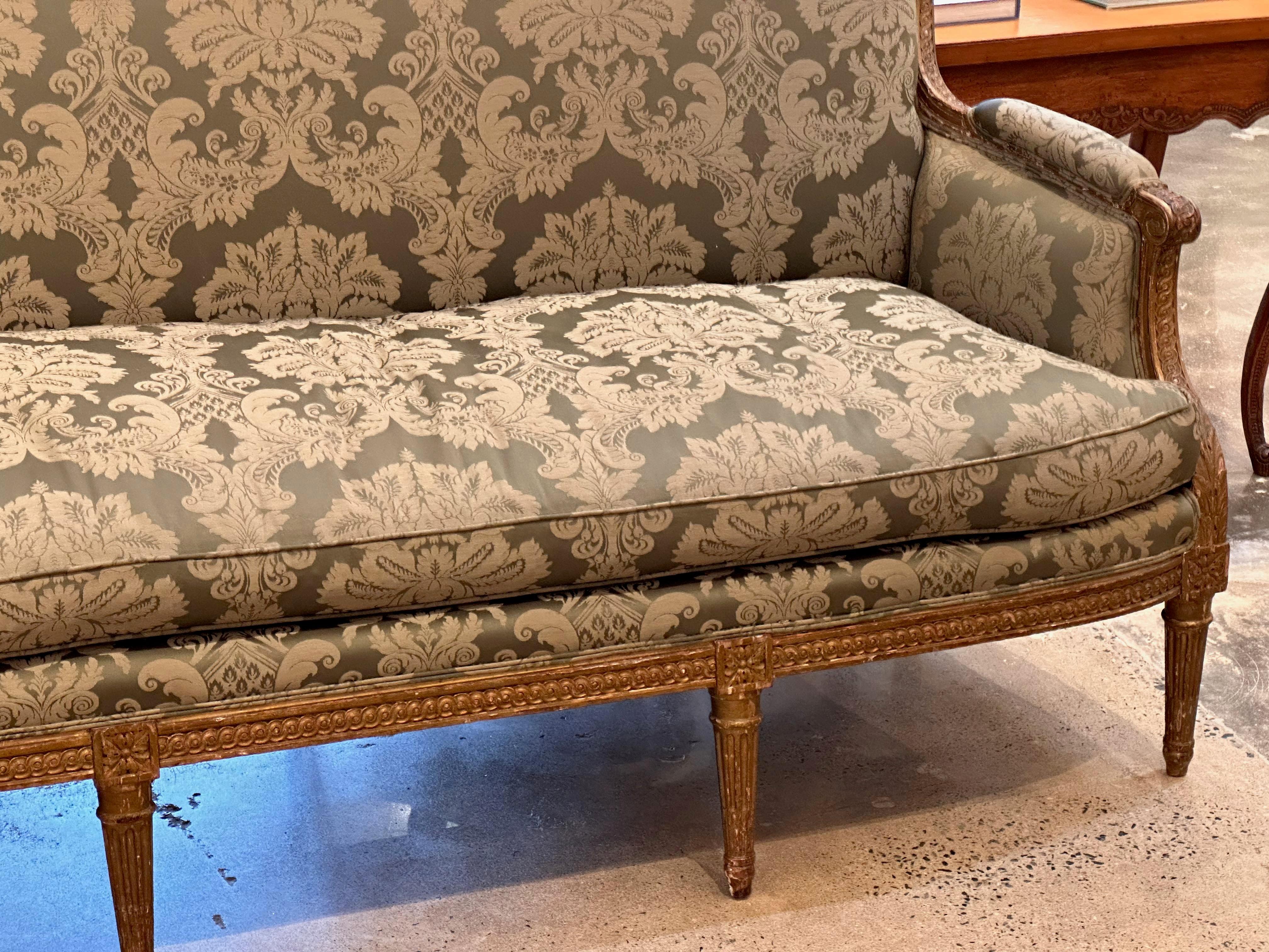 Upholstery Mid 19th Century Louis XVI Style Canape