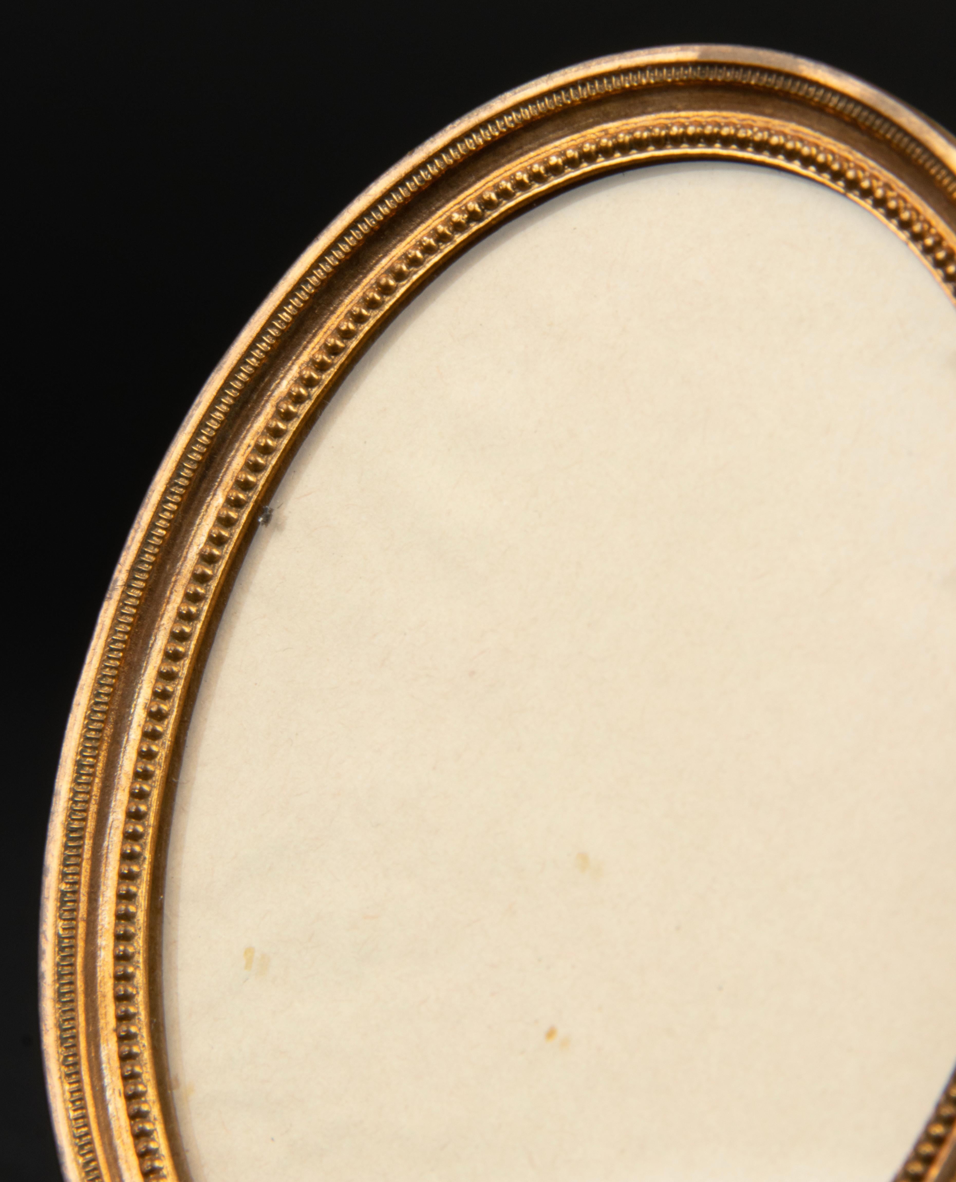 Mid-19th Century Louis XVI Style Ormolu Gilt Bronze Oval Double Picture Frame 5