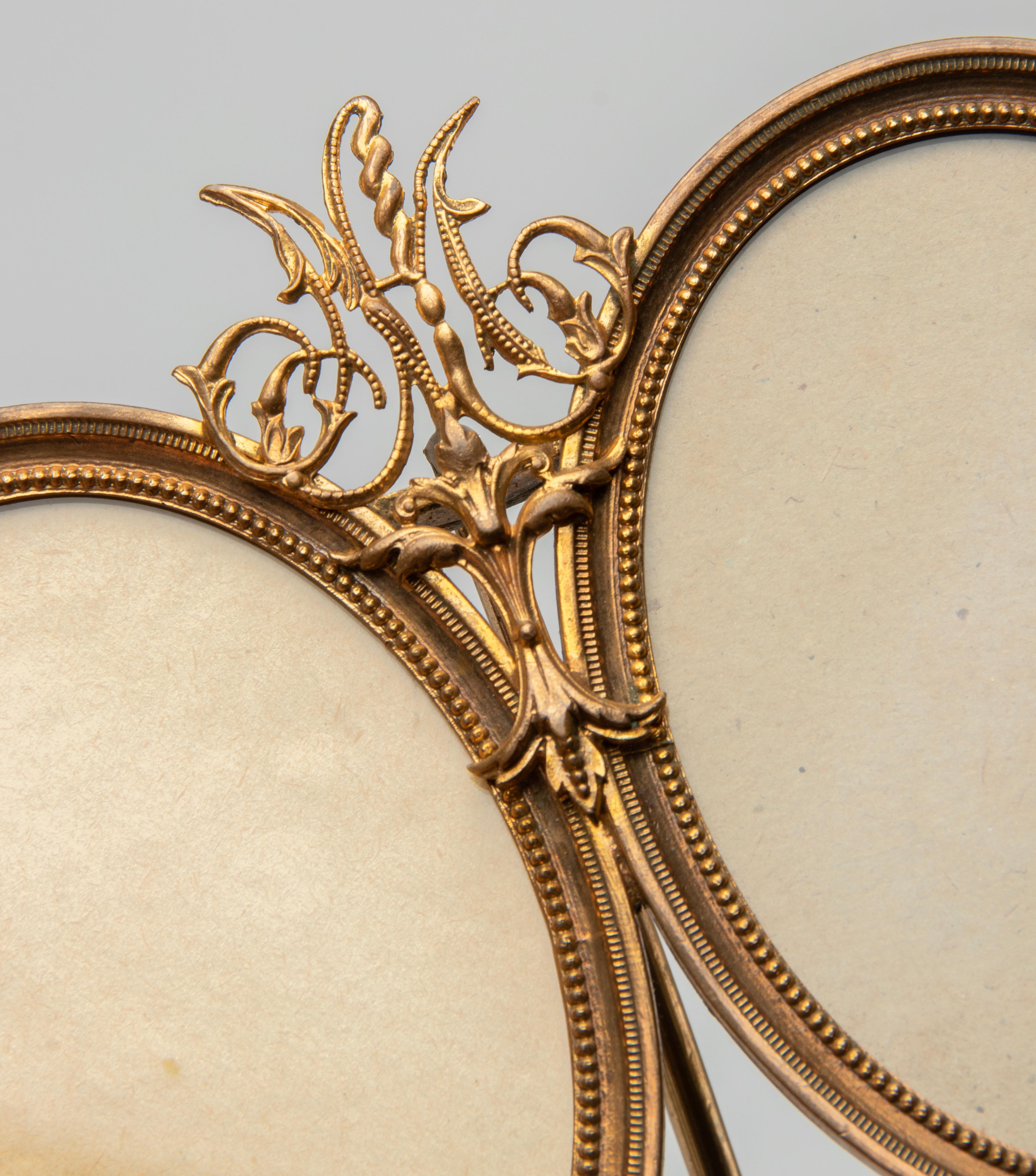 Mid-19th Century Louis XVI Style Ormolu Gilt Bronze Oval Double Picture Frame 8