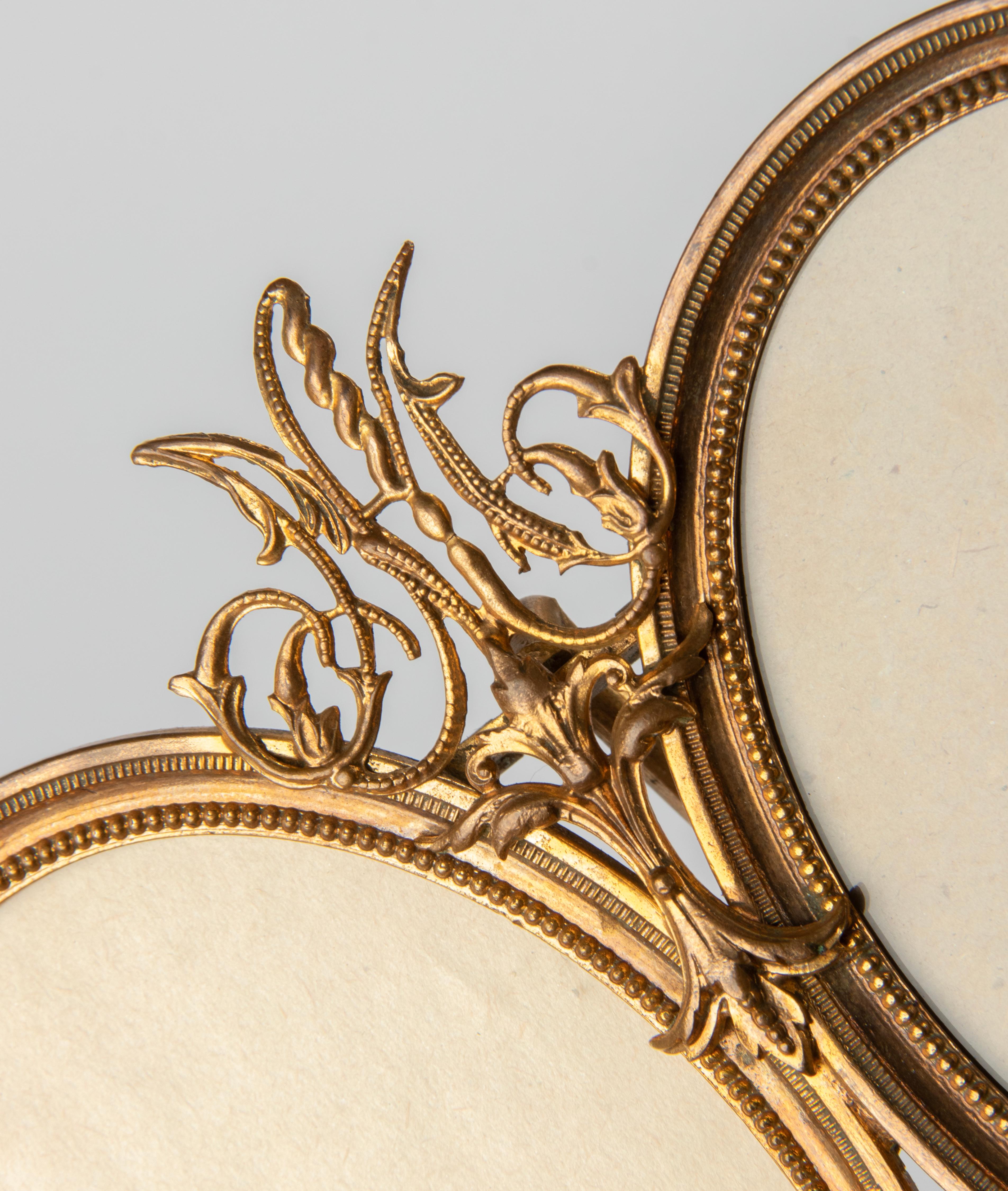 Mid-19th Century Louis XVI Style Ormolu Gilt Bronze Oval Double Picture Frame 10