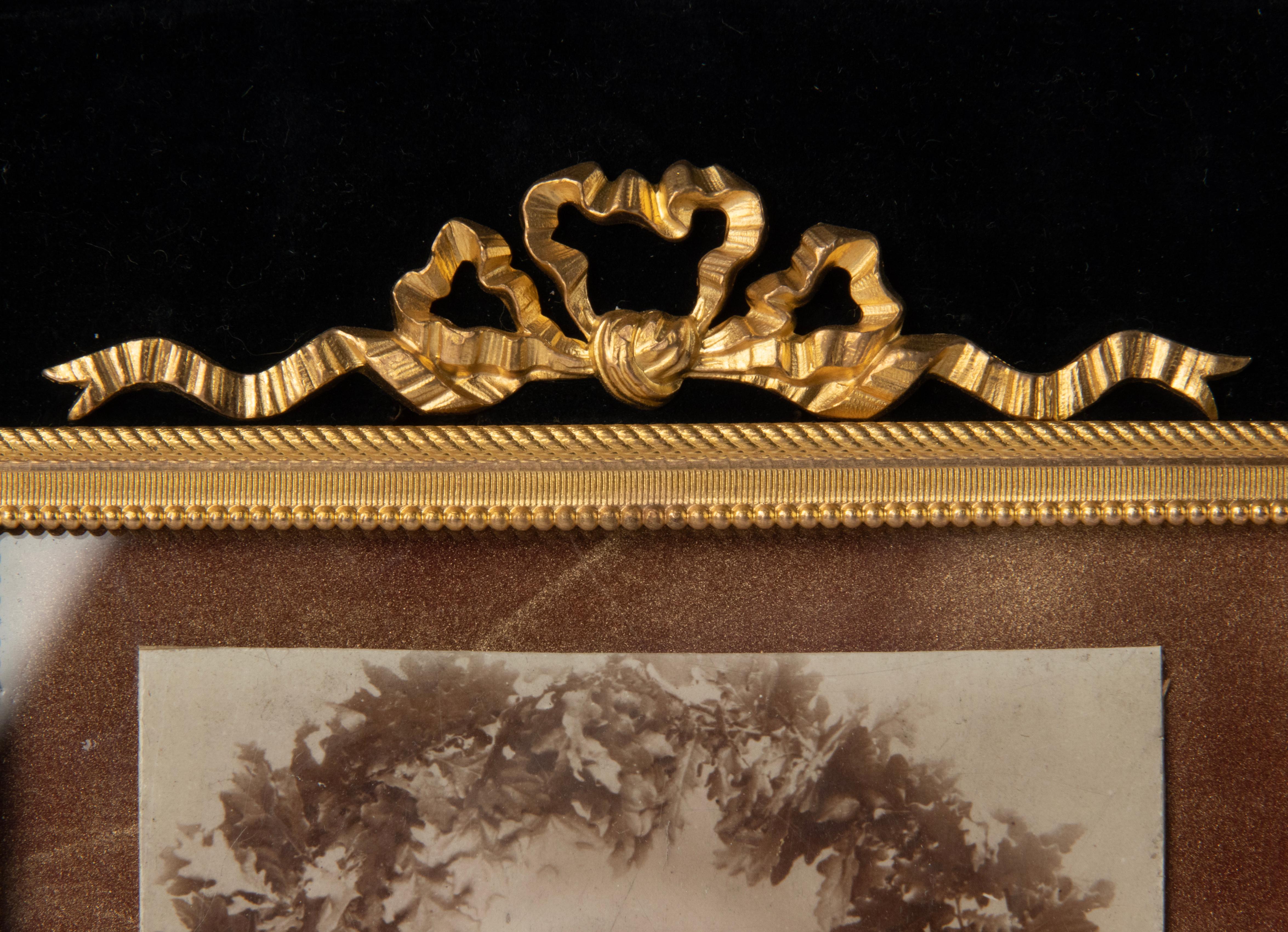Mid-19th Century Louis XVI Style Ormolu Gilt Bronze Picture Frame In Good Condition In Casteren, Noord-Brabant