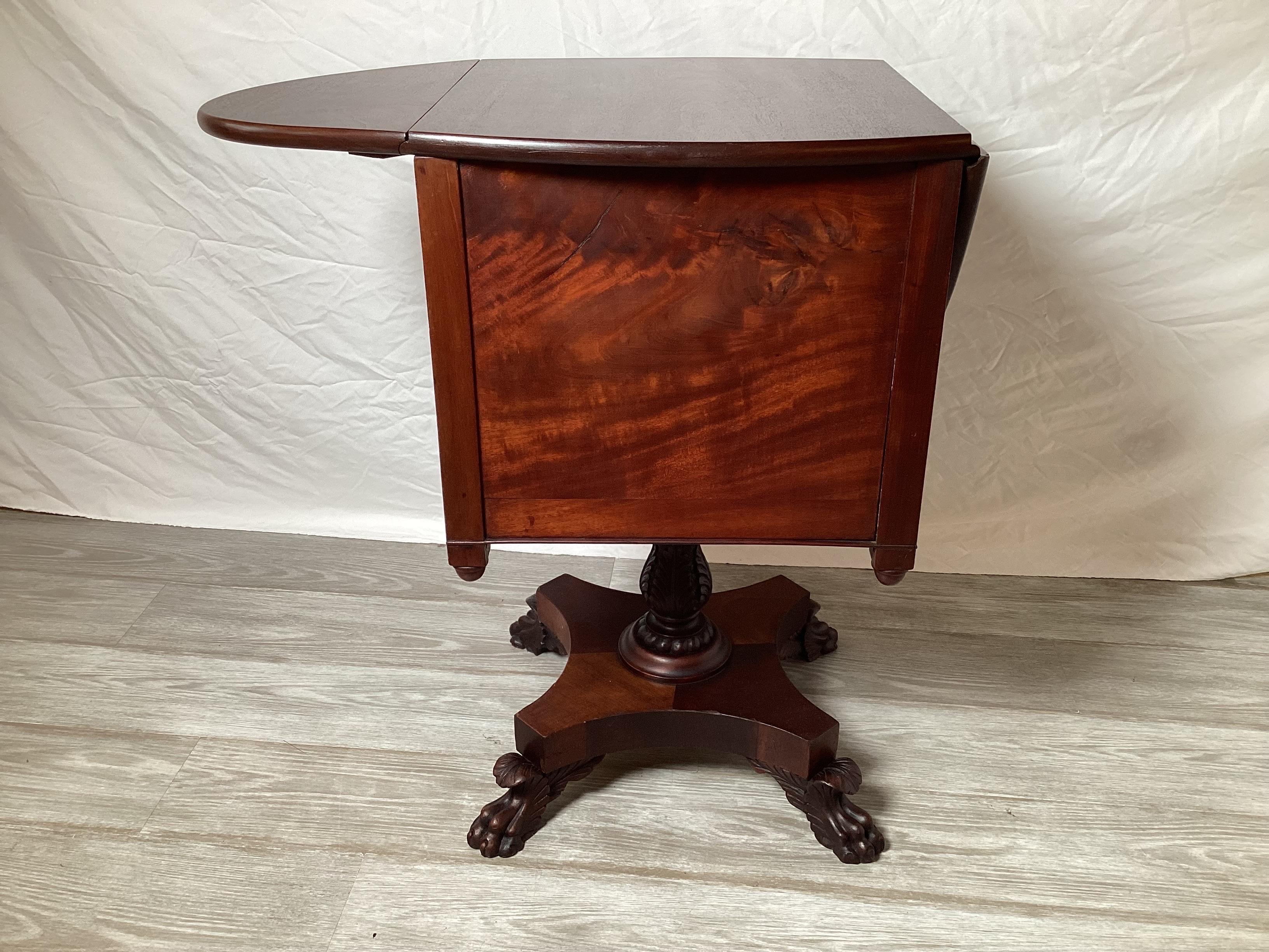 Mid 19th Century Mahogany Drop Sided Work Table 1