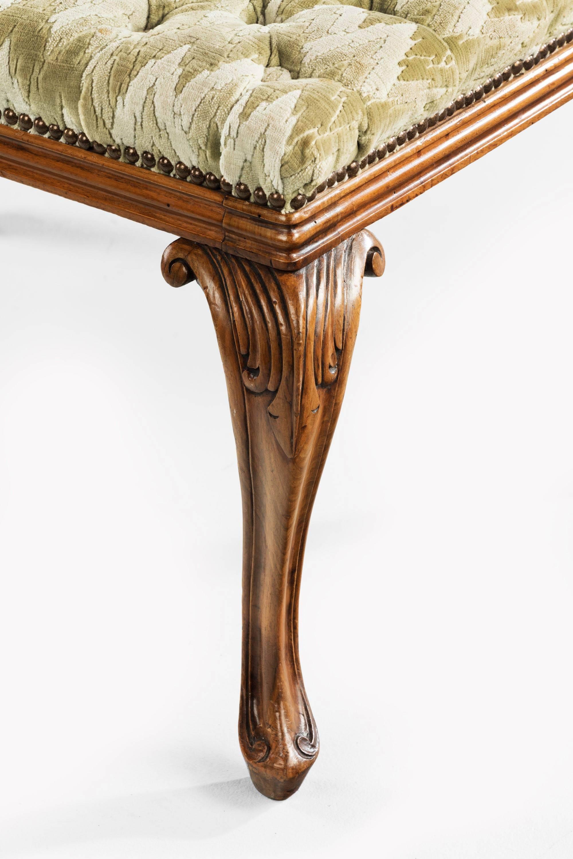 Mid-19th Century Mahogany Framed Stool Terminating in French Feet In Good Condition In Peterborough, Northamptonshire