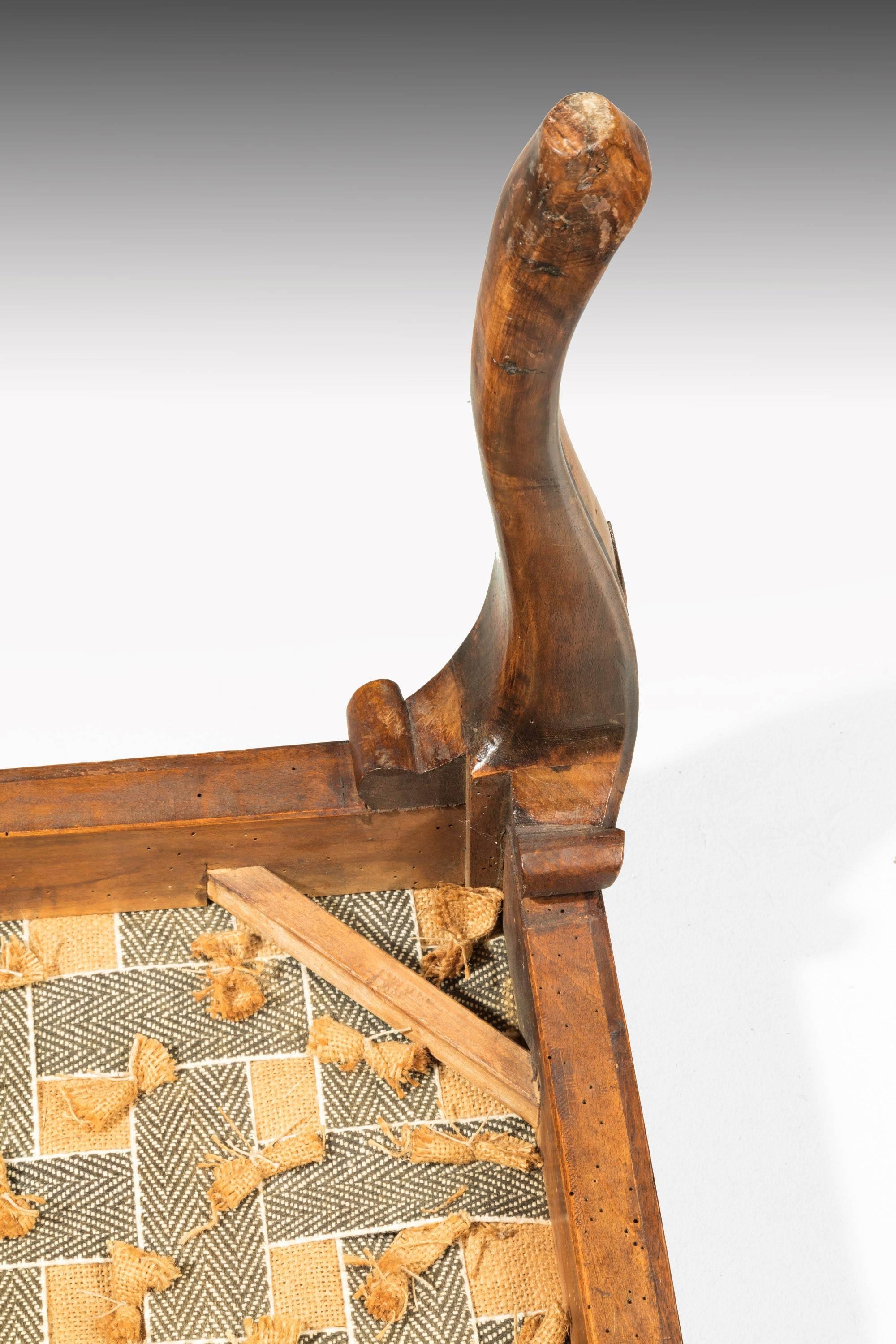 Mid-19th Century Mahogany Framed Stool Terminating in French Feet 3