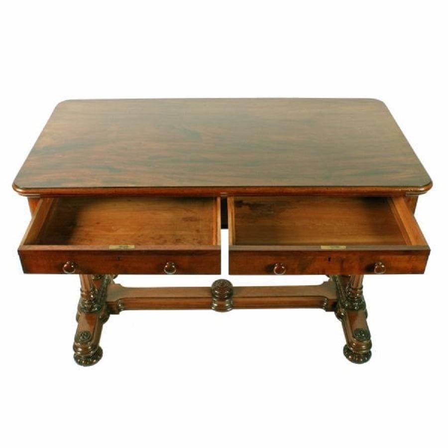 Mid 19th Century Mahogany Library Table, 19th Century In Good Condition For Sale In London, GB