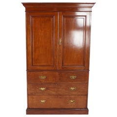 Mid 19th Century Mahogany Linen Press, Armoire Wardrobe, Scotland 1870, B2404