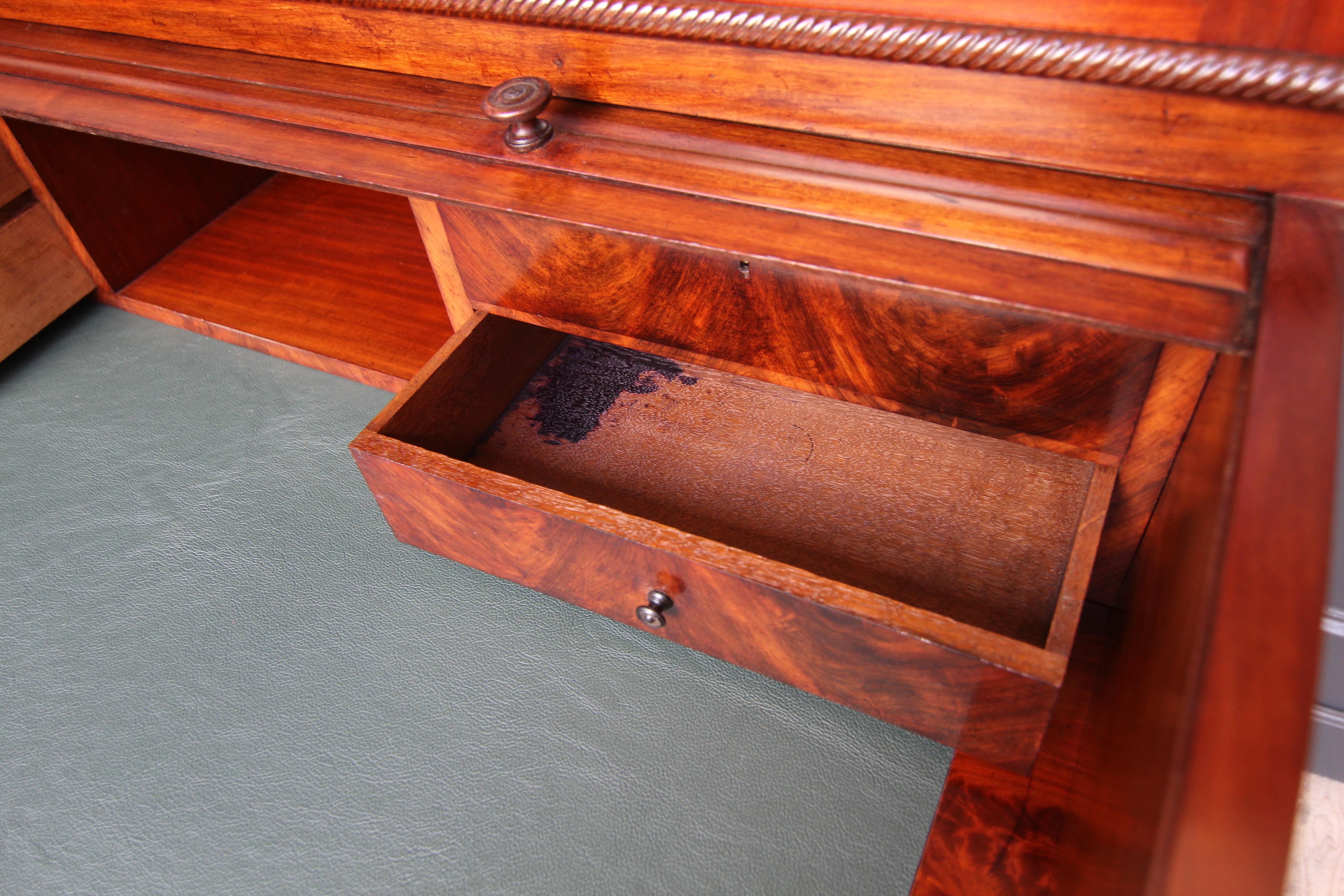 Mid 19th Century Mahogany Roll Top Writing Desk For Sale 10