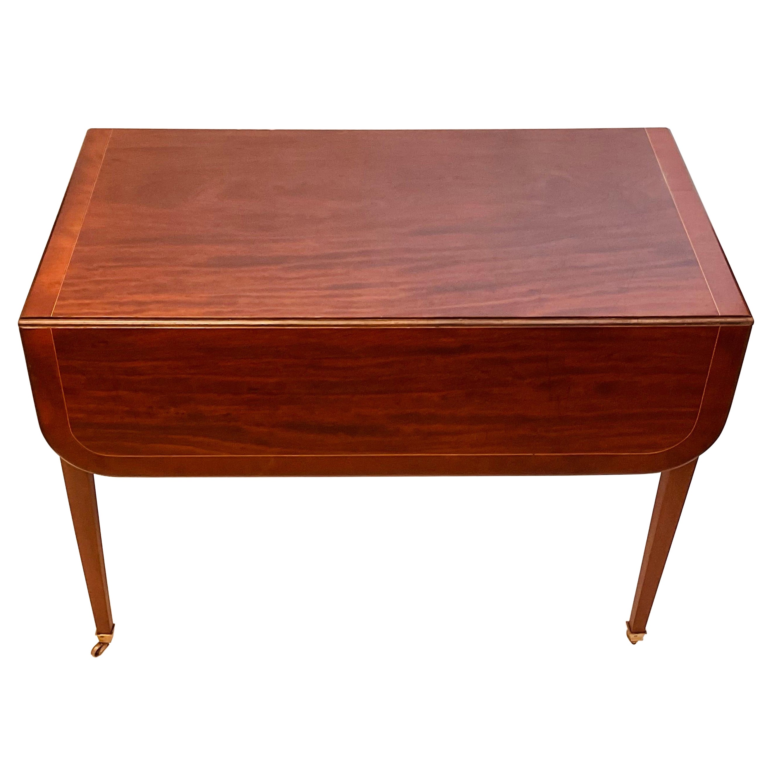 Mid- 19th. Century Mahogany Single Drawer Drop Leaf Table For Sale