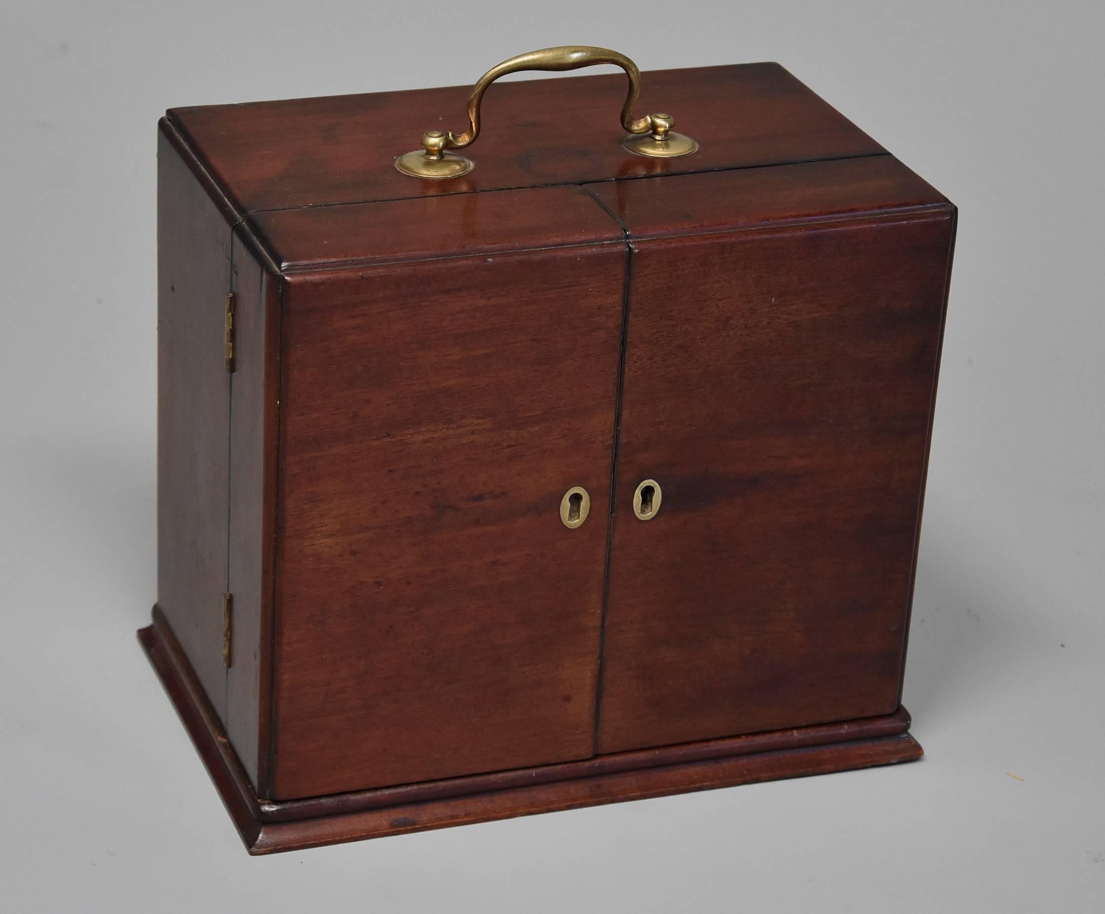 English Mid-19th Century Mahogany Travelling Apothecary Cabinet For Sale