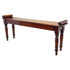 Mid 19th Century Mahogany Window Seat Hall Bench